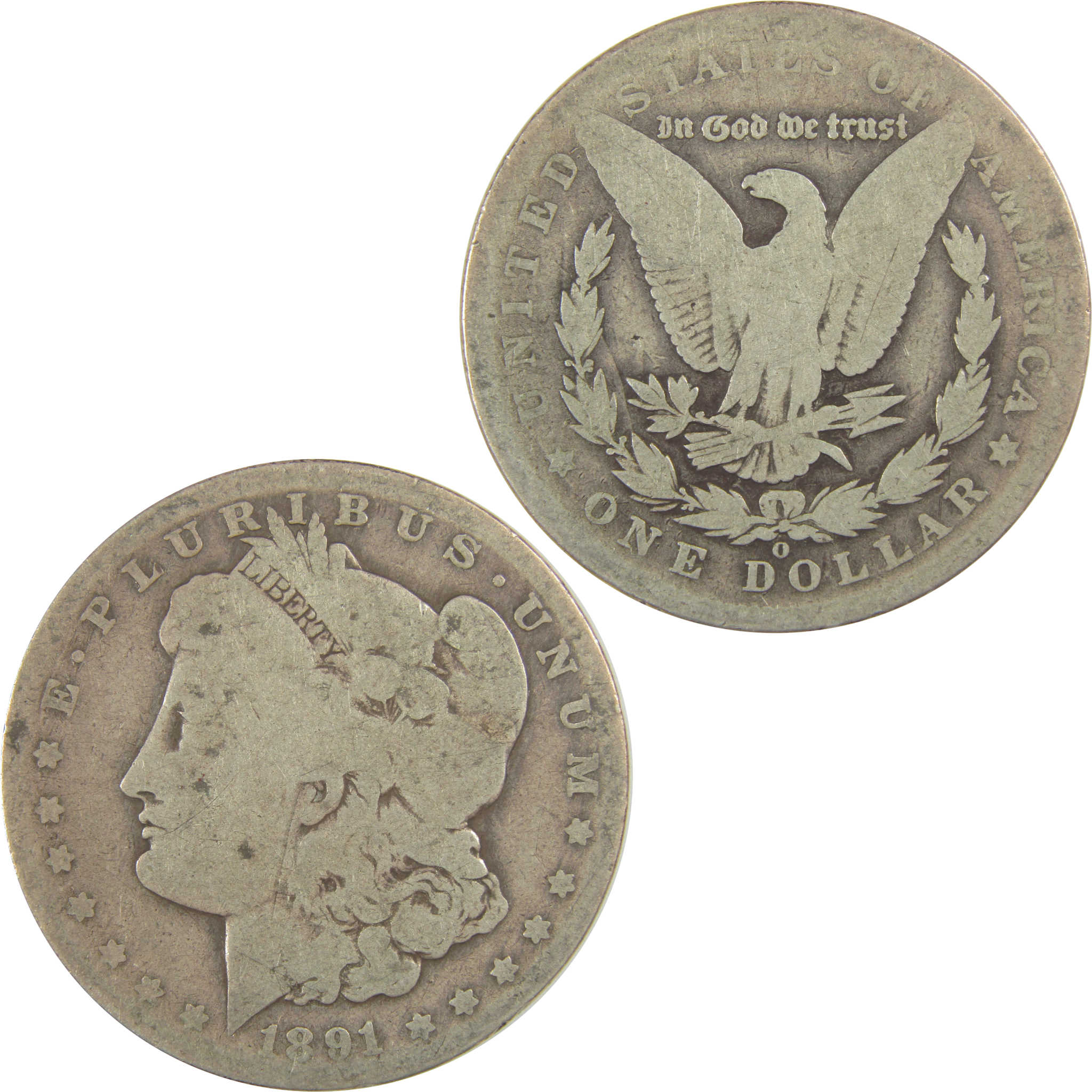 1891 O E on Reverse Morgan Dollar AG About Good Silver SKU:I19683 - Morgan coin - Morgan silver dollar - Morgan silver dollar for sale - Profile Coins & Collectibles