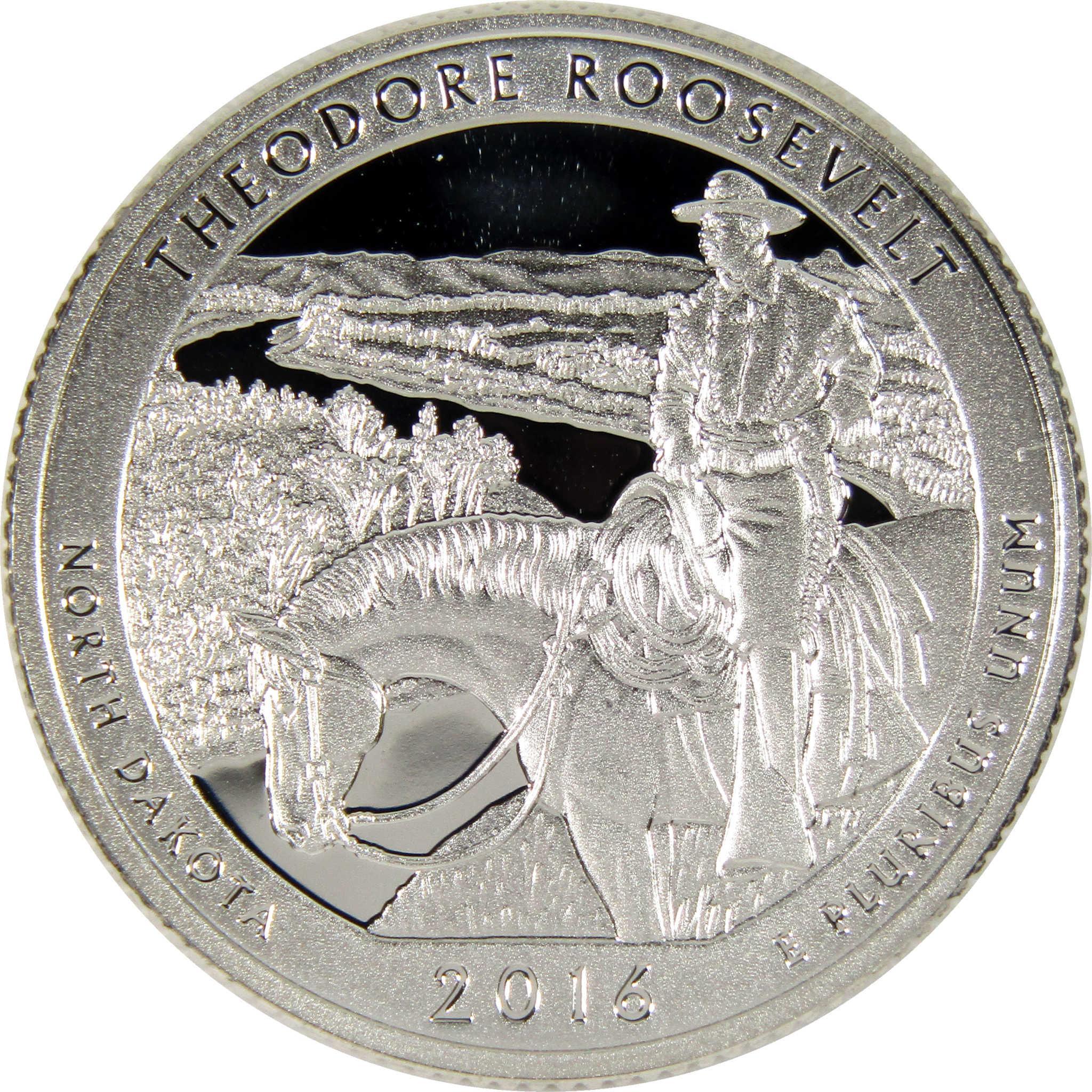 2016 Theodore Roosevelt North Dakota commemorative quarter with cowboy and horse design