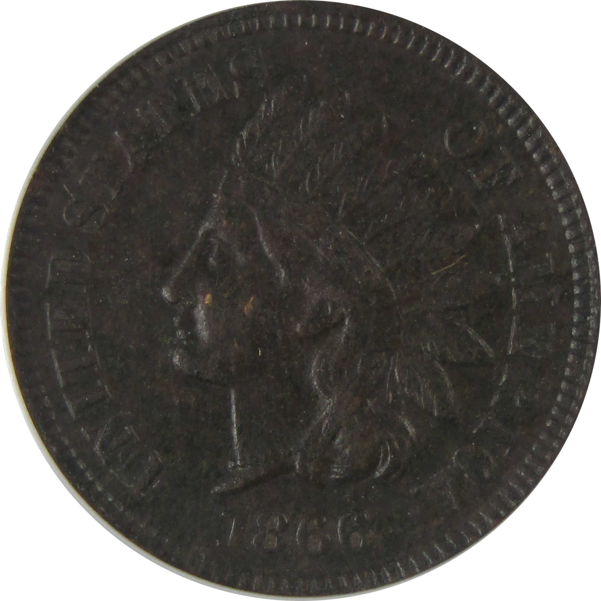 1866 Indian Head Cent AU 55 Details ANACS Penny 1c Coin SKU:CP175