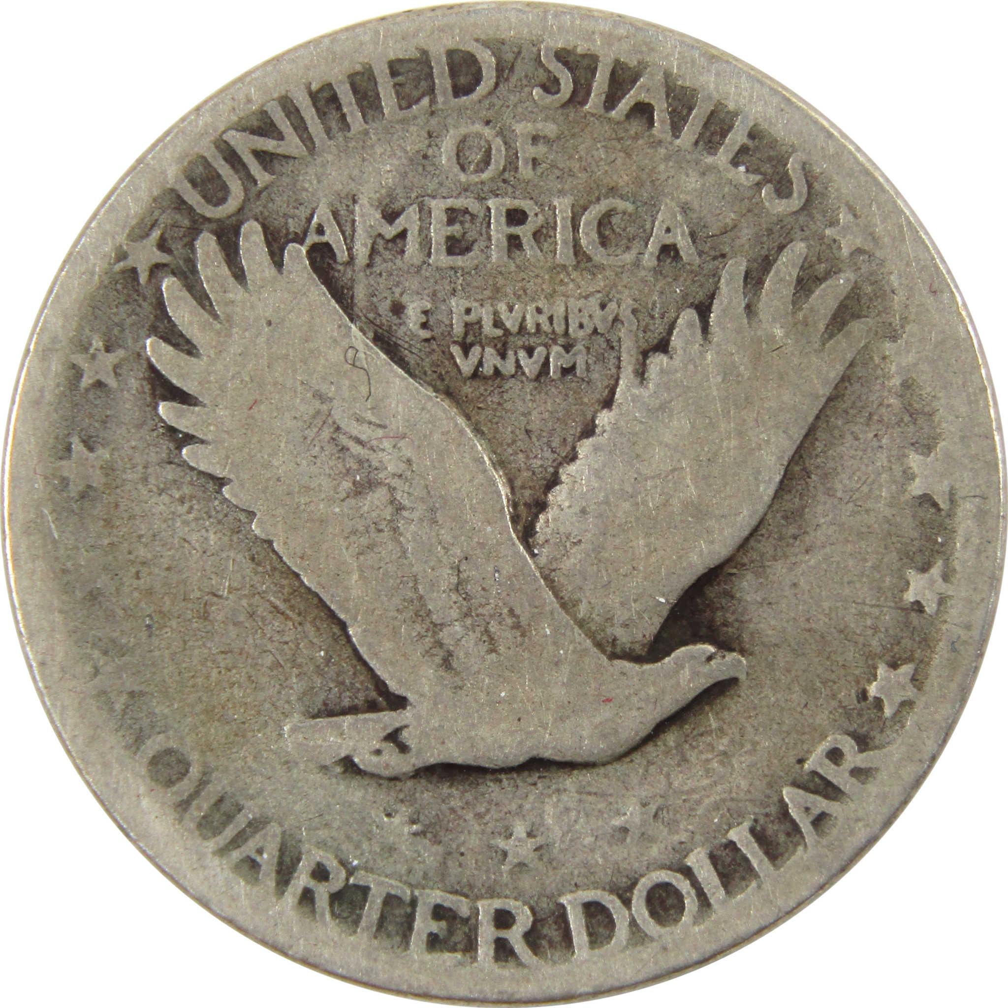 1927 S Standing Liberty Quarter G Good 90% Silver 25c Coin SKU:I9914