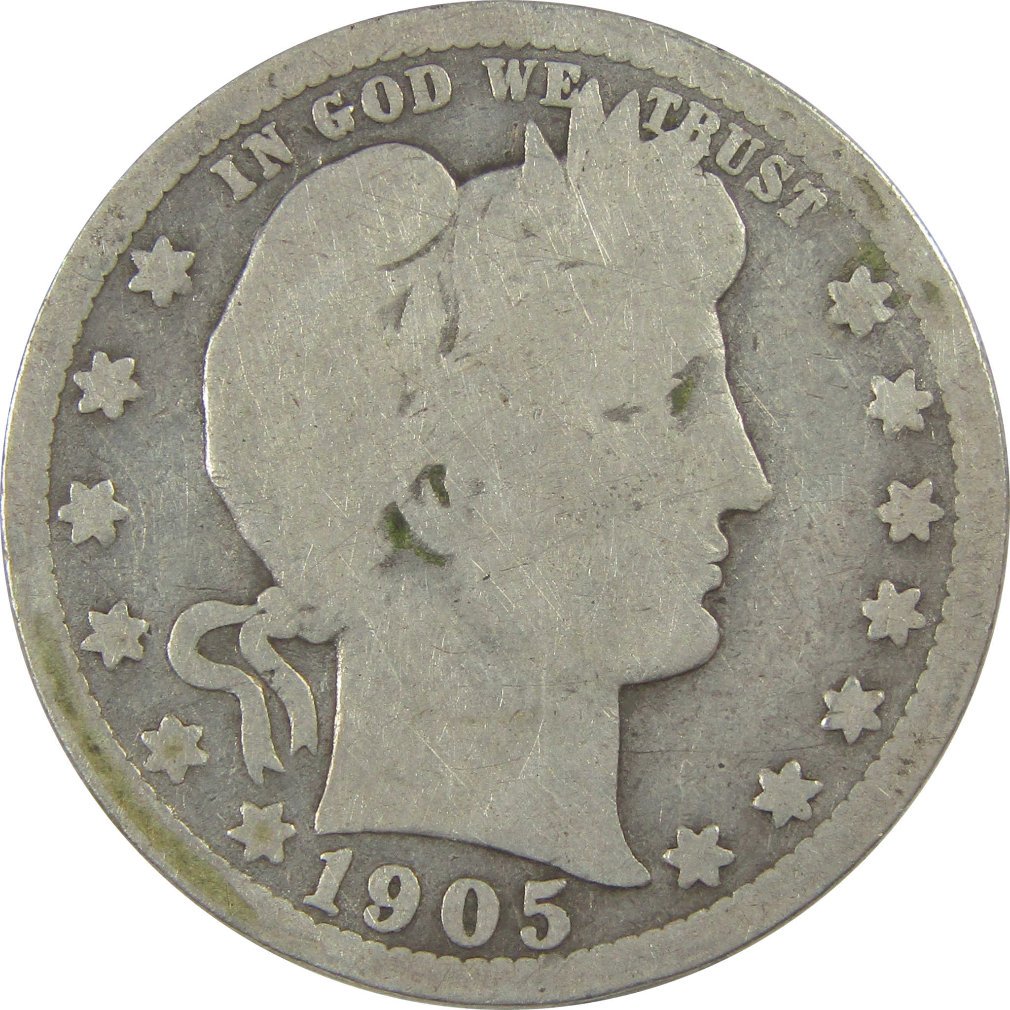 1905 Barber Quarter AG About Good Silver 25c Coin SKU:I21800
