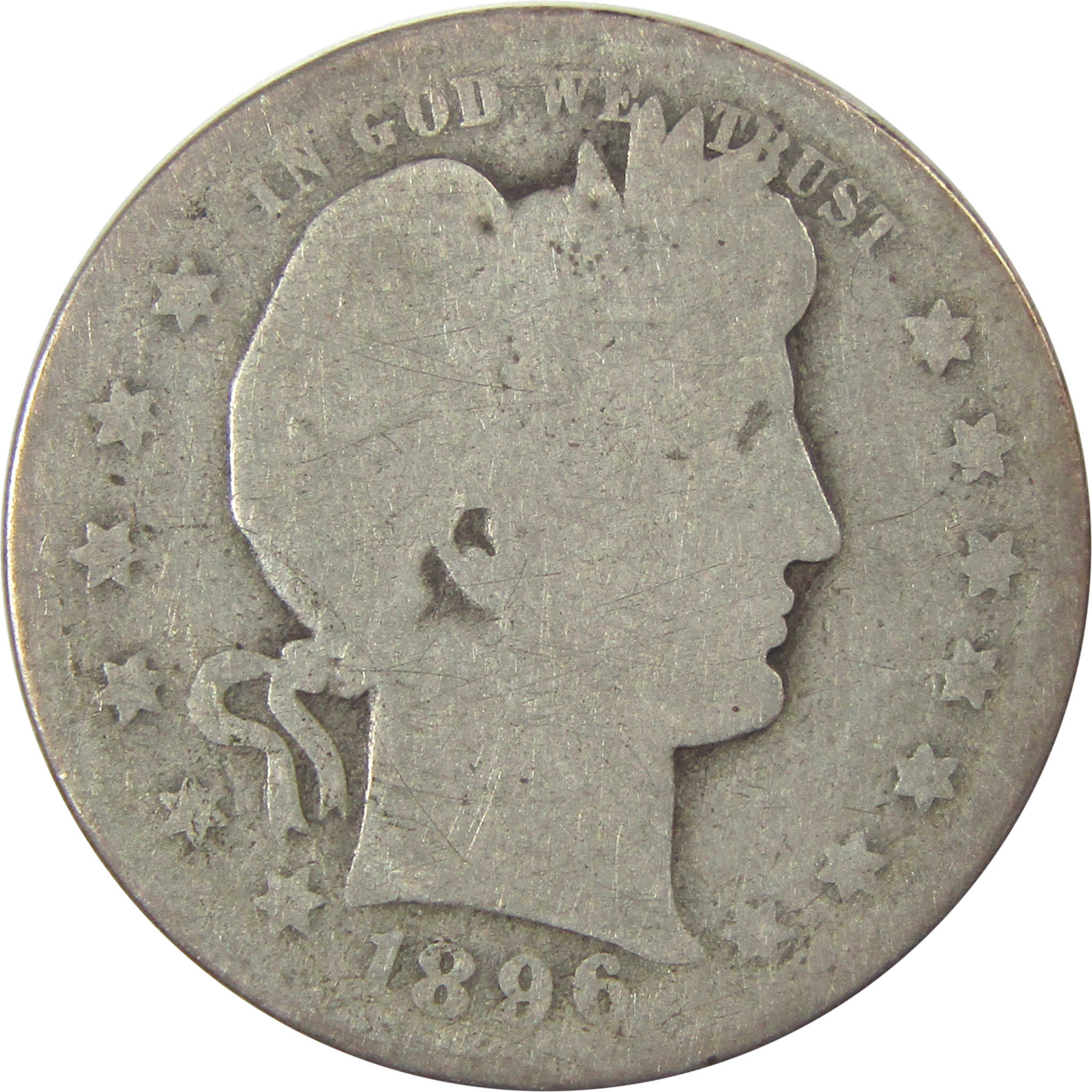 1896 O Barber Quarter AG About Good Silver 25c Coin SKU:I21880