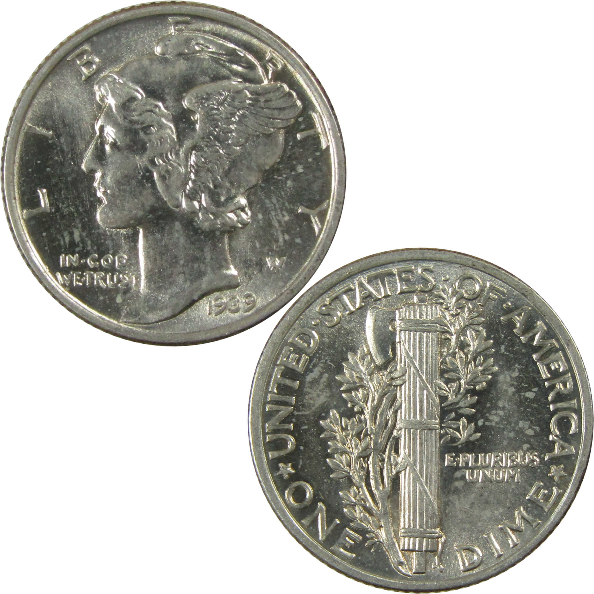 1939 Mercury Silver Dime AU About Uncirculated 10c Coin SKU:CP351