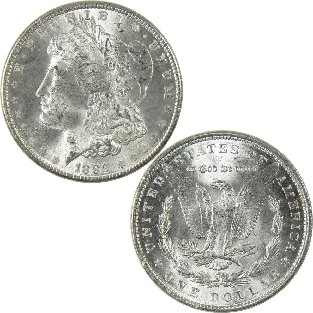 1889 Morgan Silver Dollar Uncirculated Mint State $1 Coin Collectible - Morgan coin - Morgan silver dollar - Morgan silver dollar for sale - Profile Coins & Collectibles