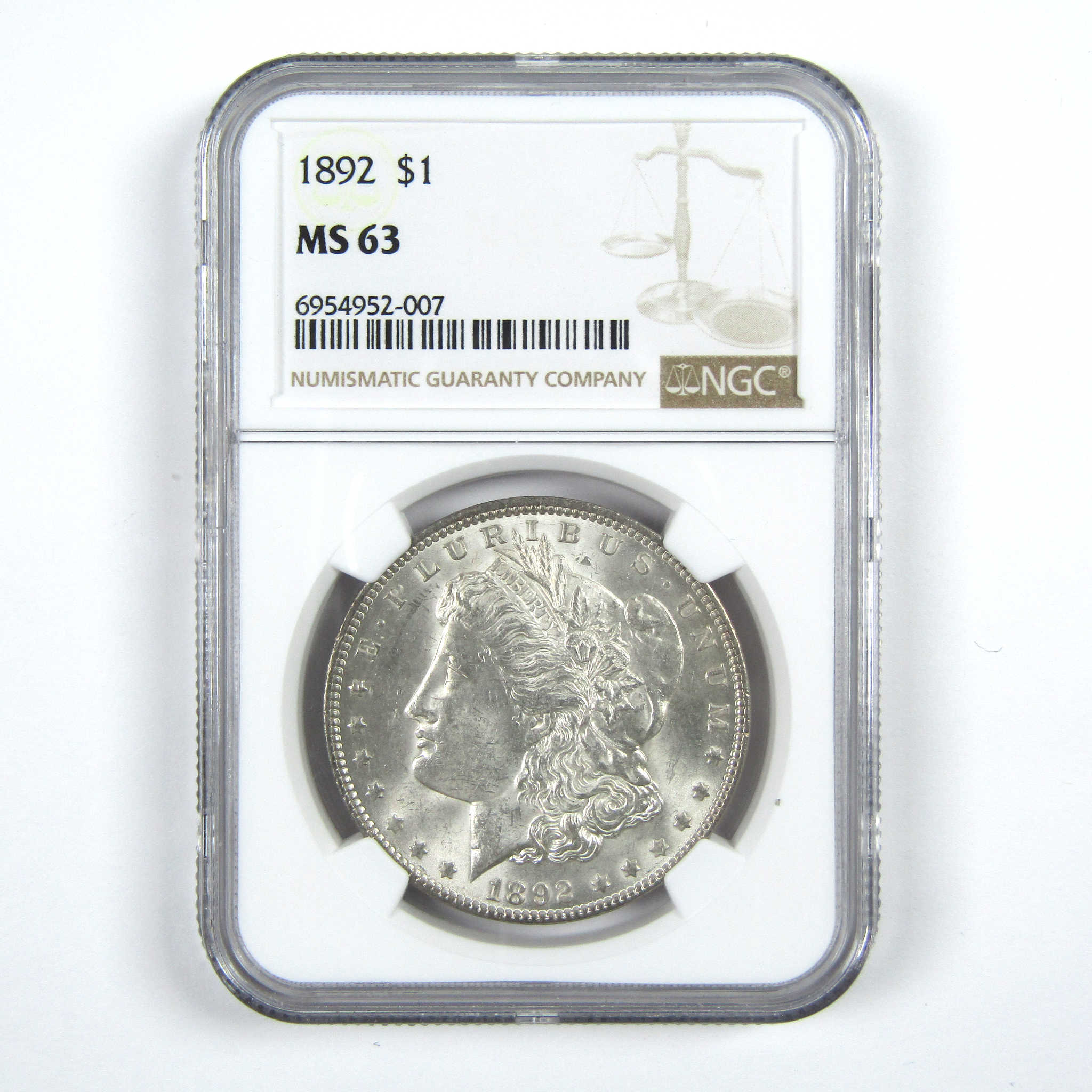 1892 Morgan Dollar MS 63 NGC Silver $1 Uncirculated Coin SKU:I14609