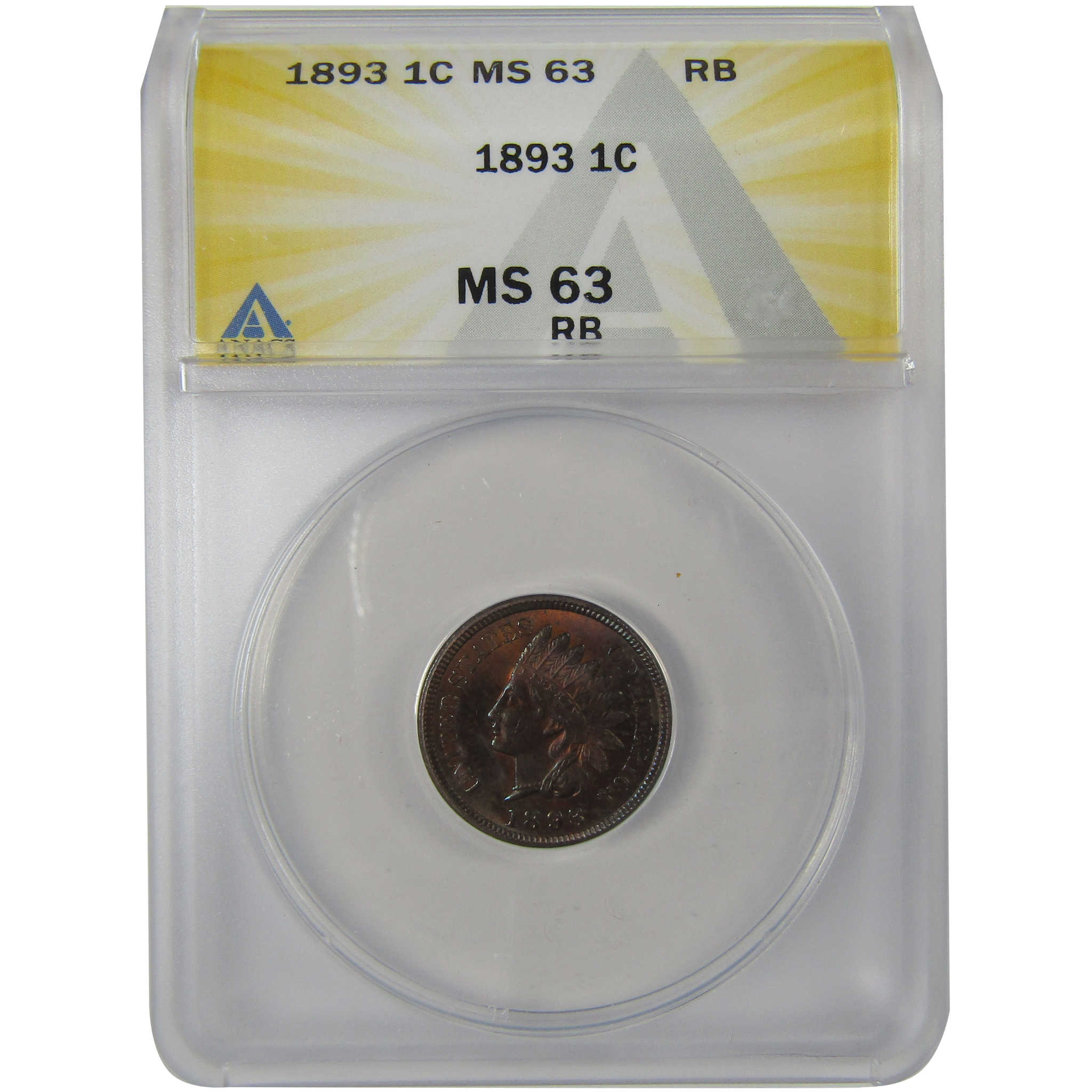 1893 Indian Head Cent MS 63 RB ANACS Penny Uncirculated SKU:I23002