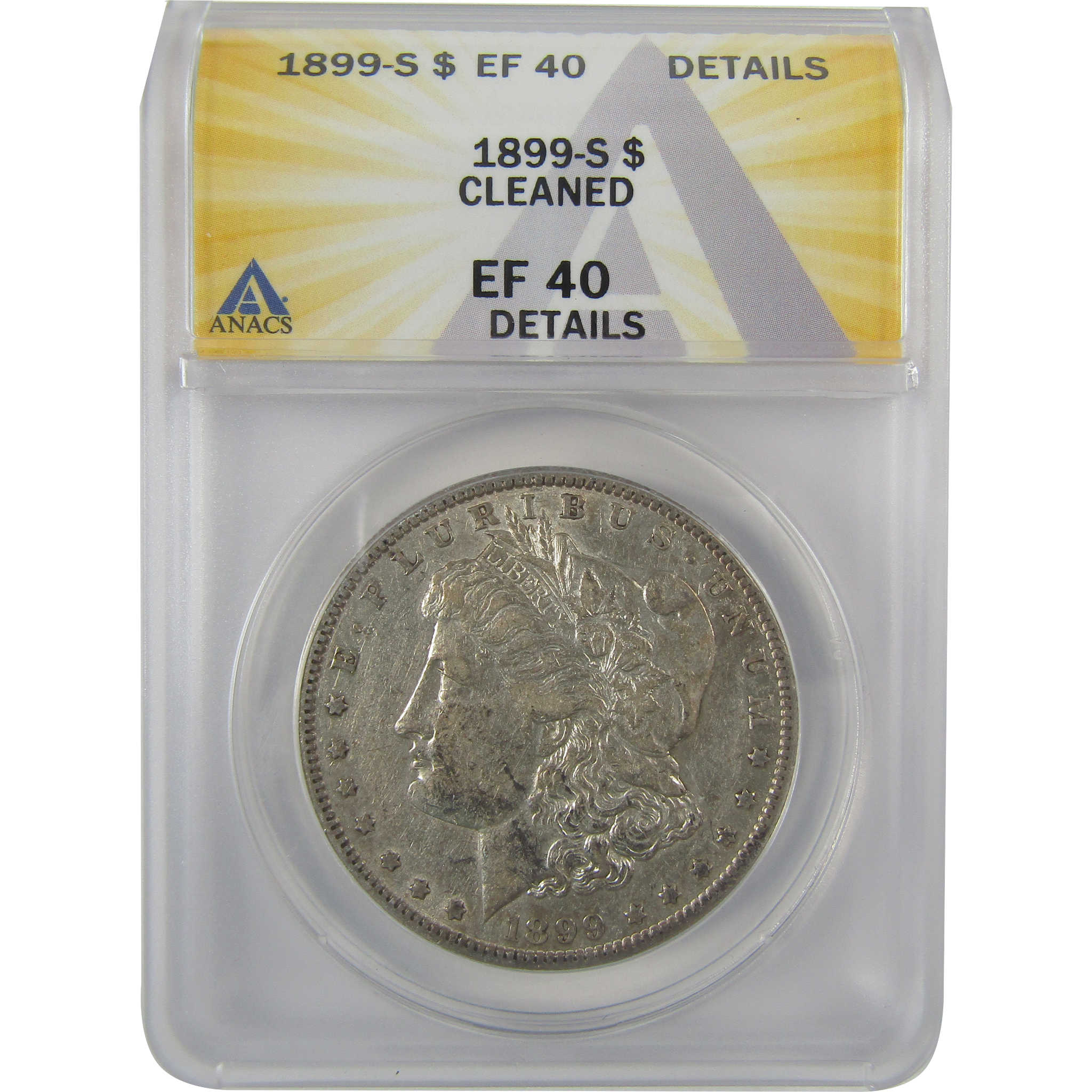 1899 S Morgan Dollar EF 40 Details ANACS Silver $1 Coin SKU:I19075 - Morgan coin - Morgan silver dollar - Morgan silver dollar for sale - Profile Coins & Collectibles