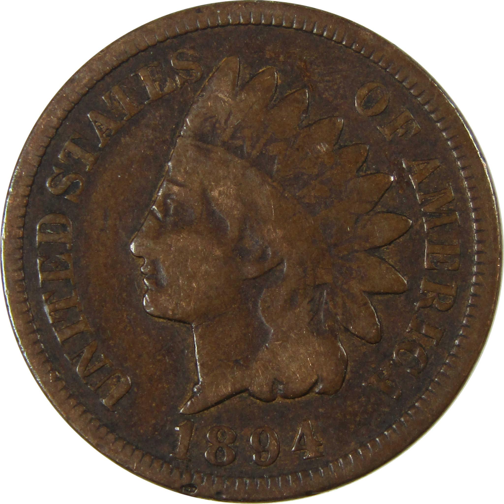 1894 Indian Head Cent G Good Penny 1c Coin Collectible SKU:I26548