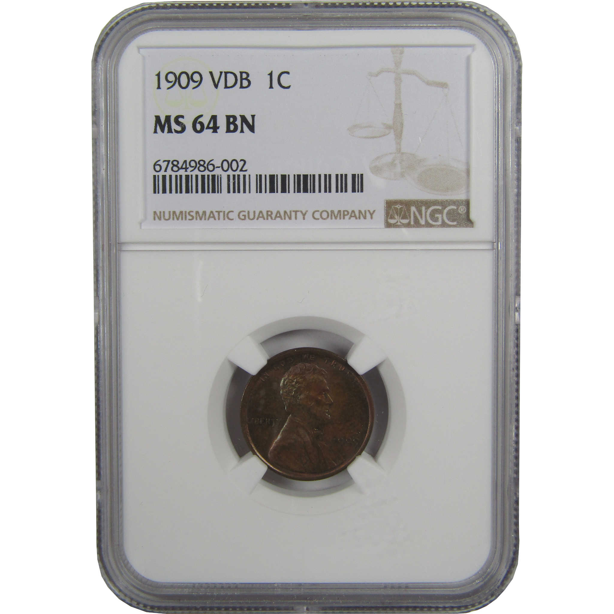 1909 VDB Lincoln Wheat Cent MS 64 BN NGC Penny Uncirculated SKU:I20594