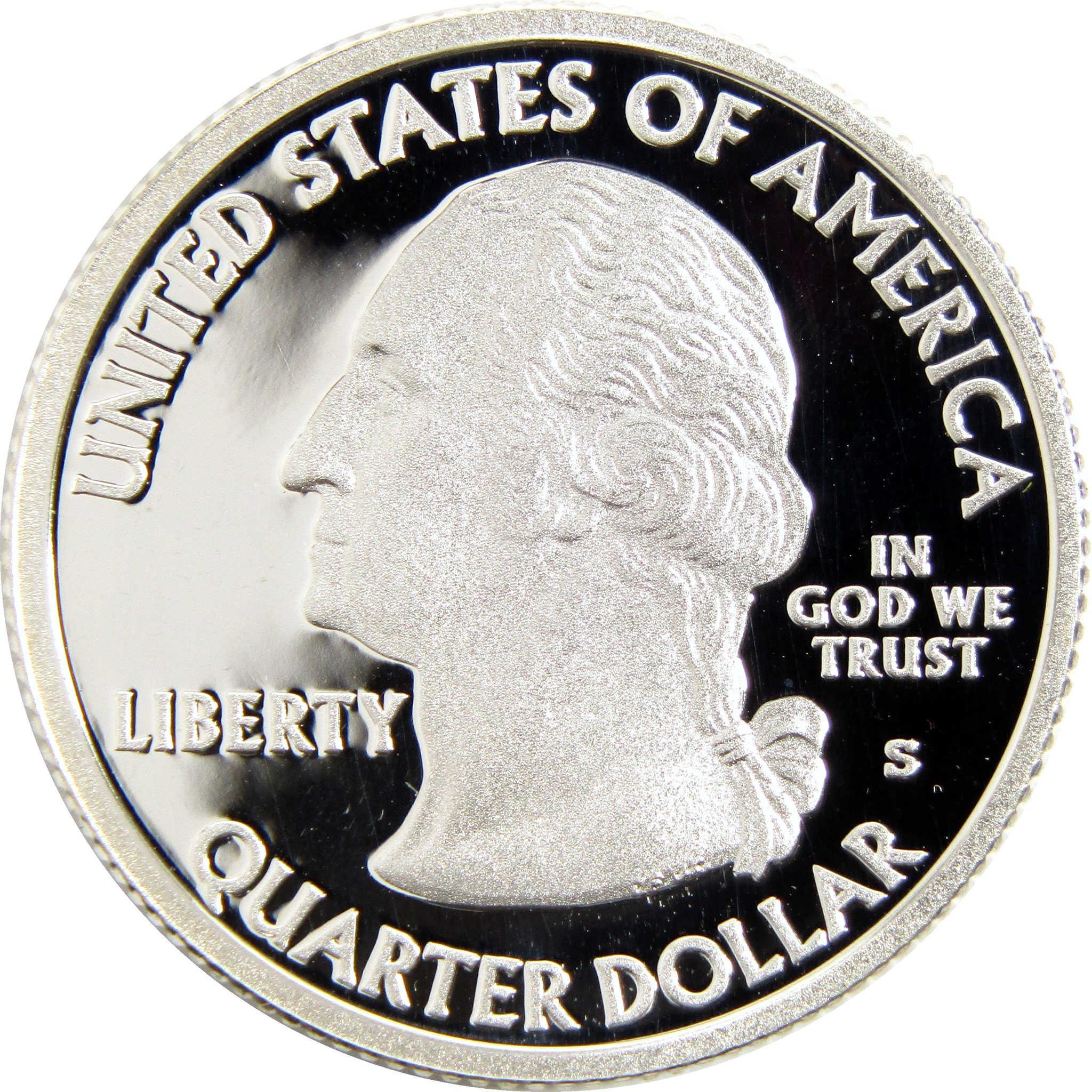 United States quarter dollar coin obverse, George Washington profile, proof finish