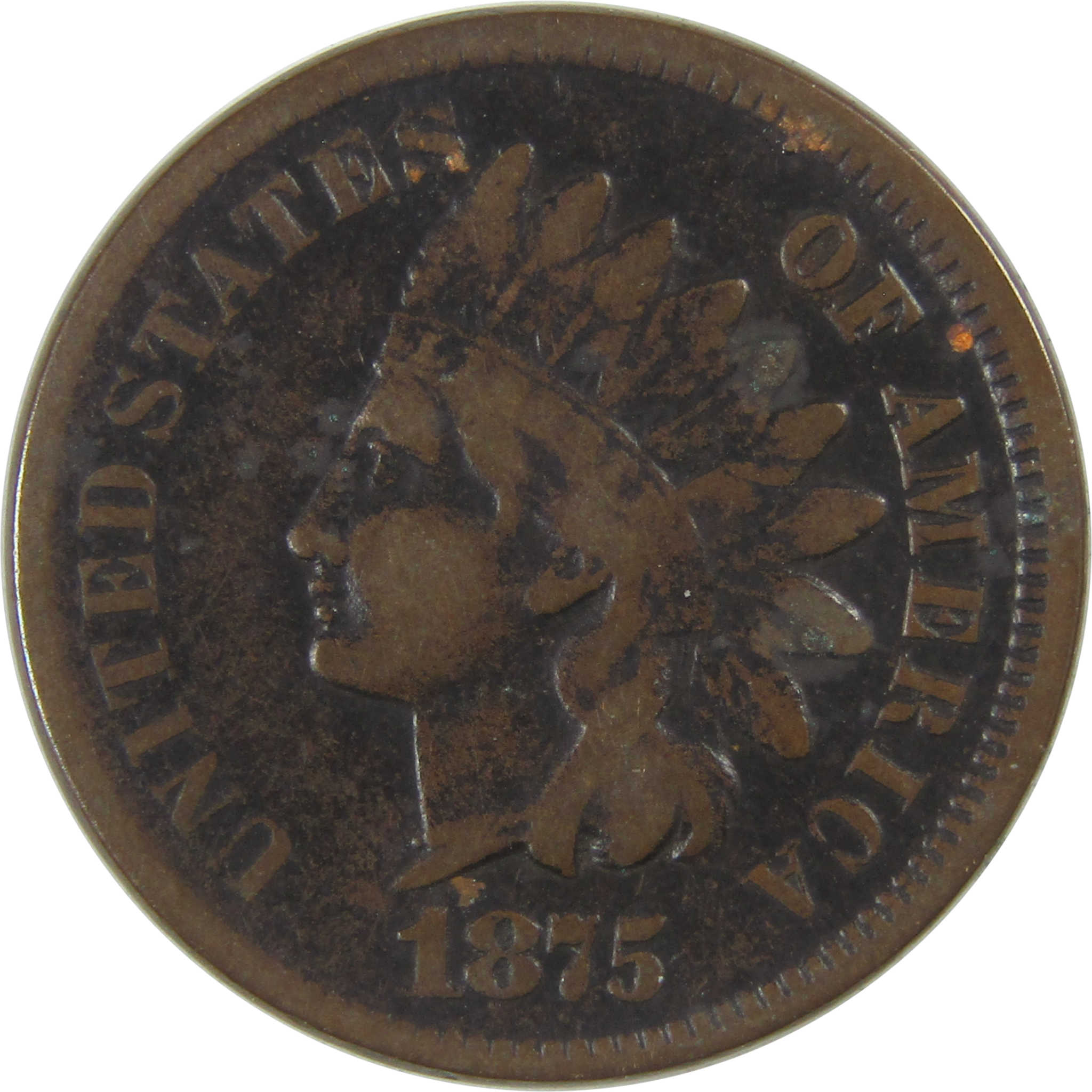 1875 Indian Head Cent VG Very Good Penny 1c Coin SKU:I23282