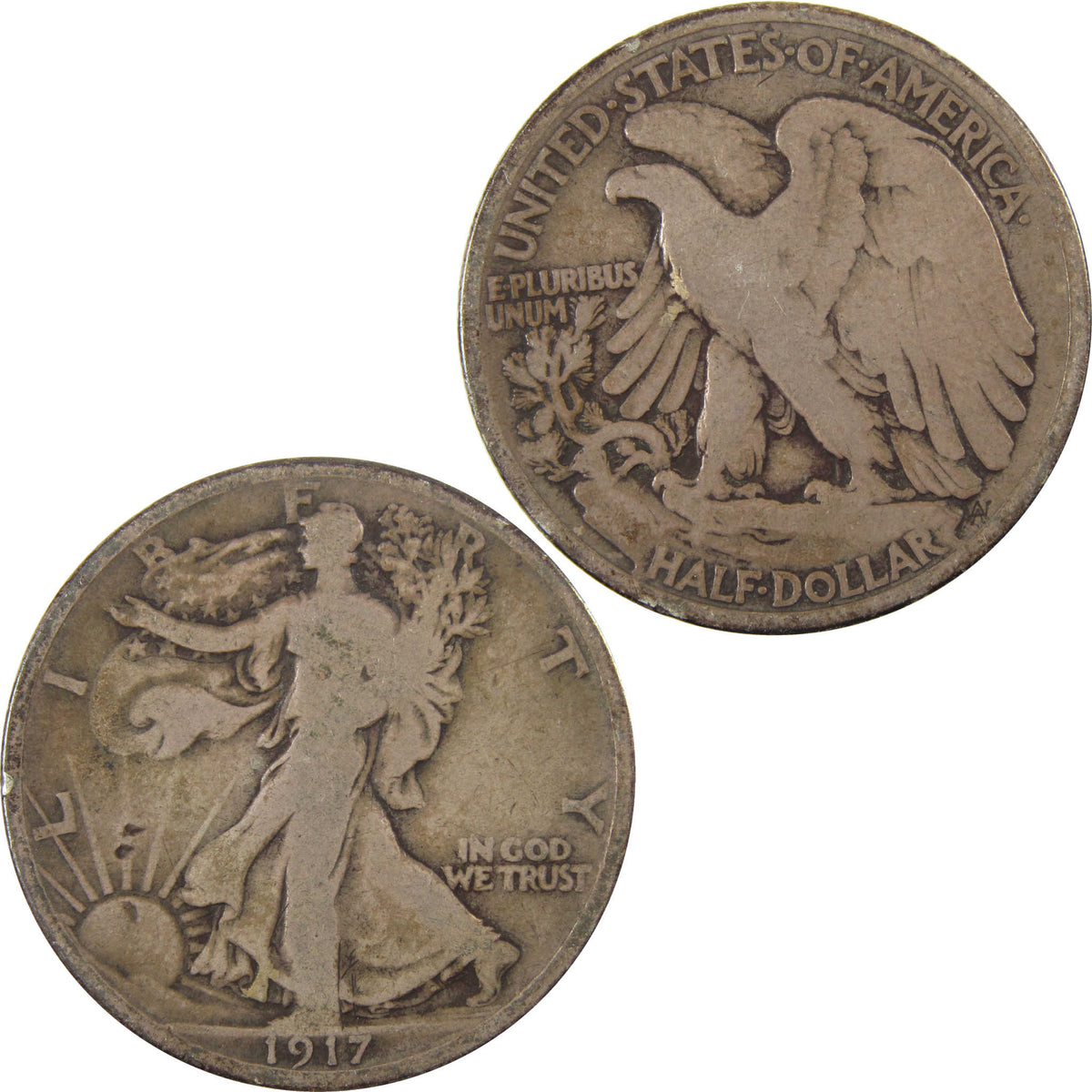 1917 Liberty Walking Silver Half Dollar VG Very Good Coin SKU:I29030