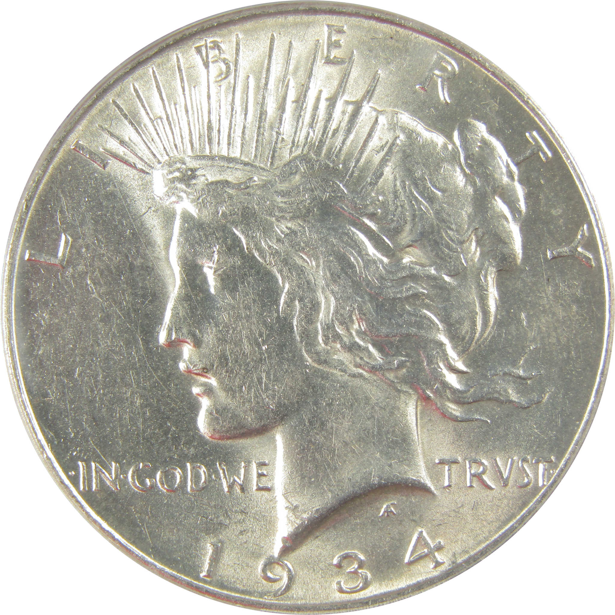 1934 D Peace Dollar AU 58 ANACS Silver $1 Coin SKU:I20900