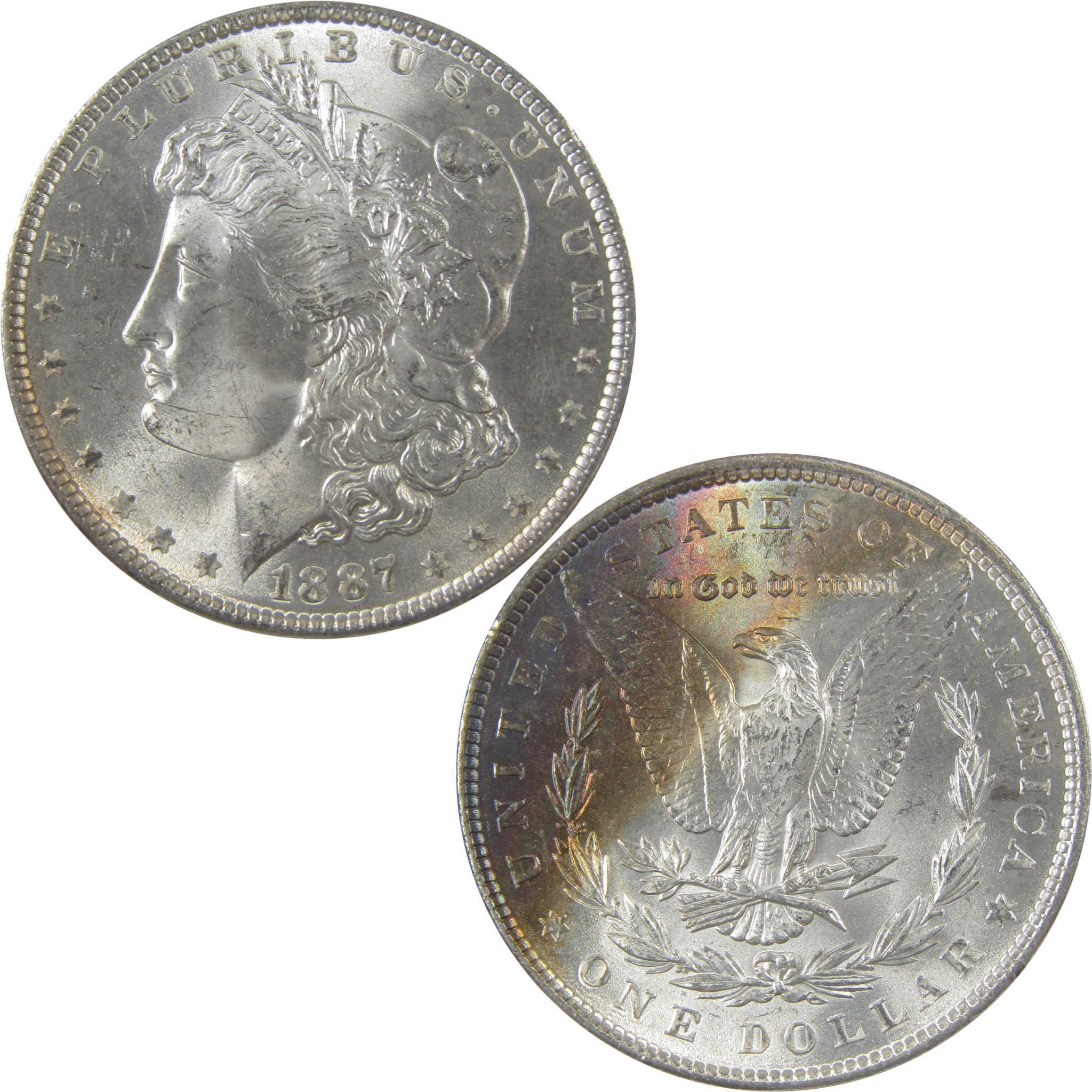 1887 Morgan Silver Dollar BU Choice Uncirculated Toned SKU:I24165