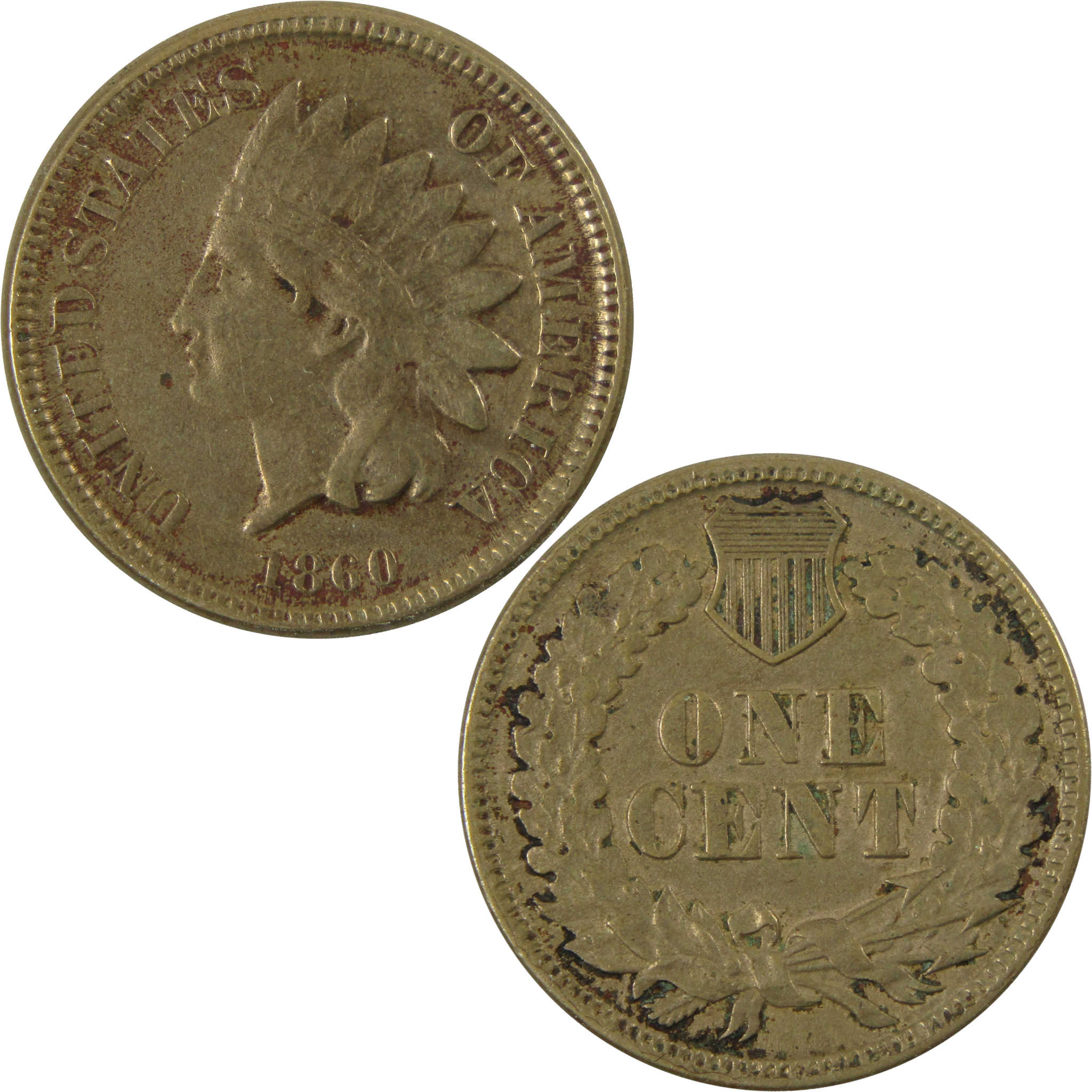 1860 Pointed Bust Indian Head Cent VF Very Fine Details SKU:I28341