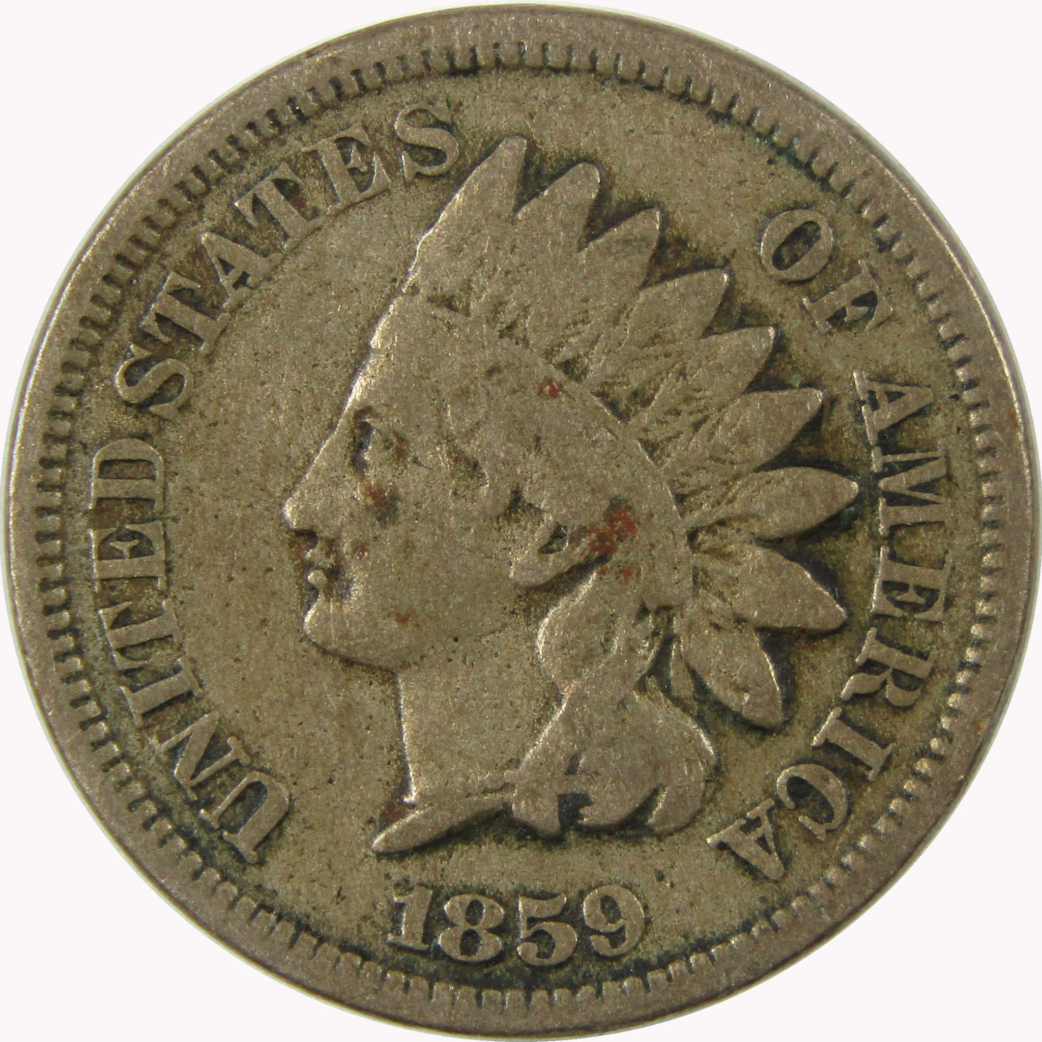1859 Indian Head Cent G Good Penny 1c Coin SKU:CP1297