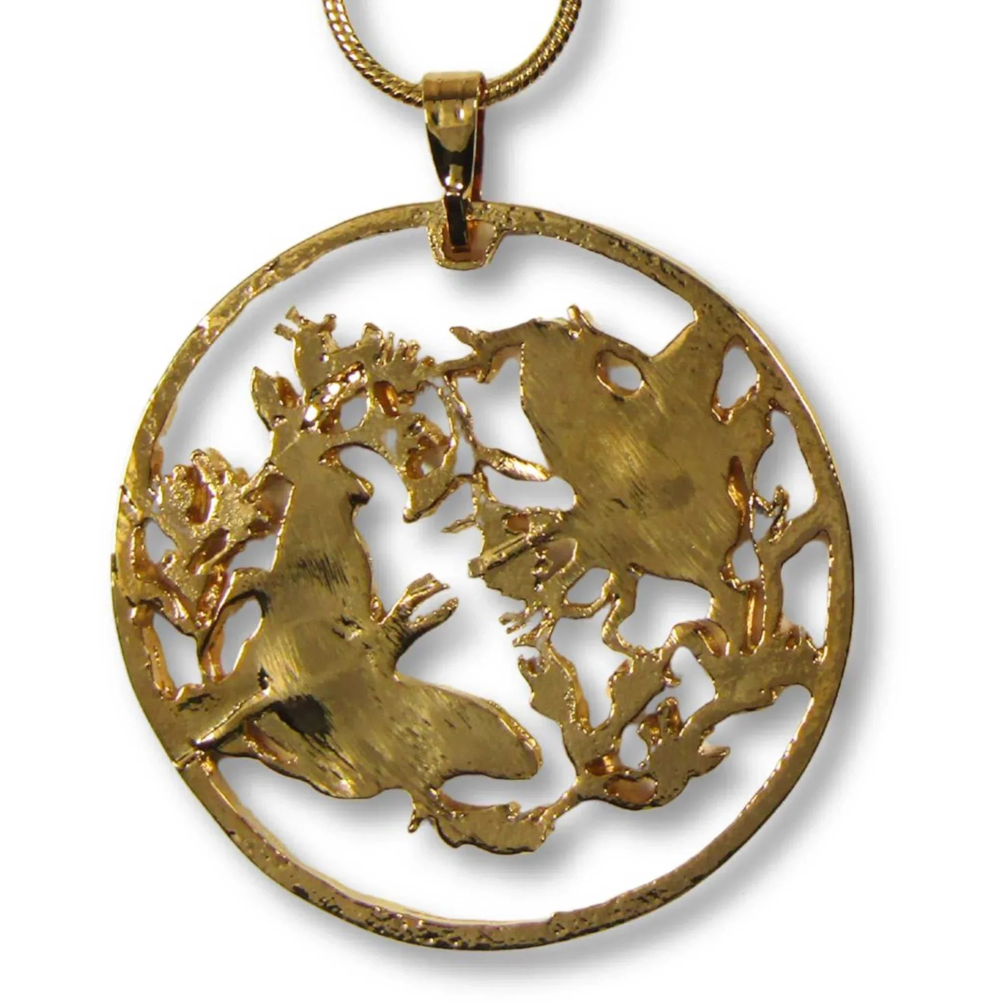 Monarch Butterfly Cut Coin Necklace with Gold-Plated Chain