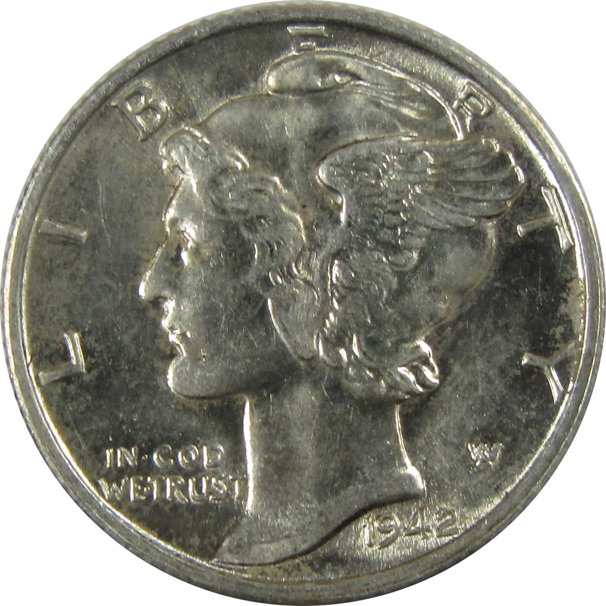 1942 S Mercury Silver Dime AU About Uncirculated 10c Coin SKU:CP346