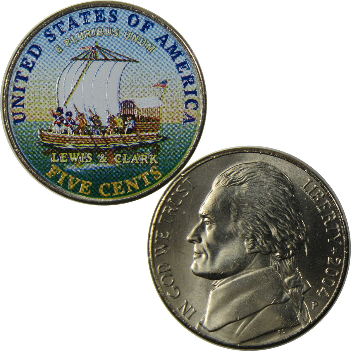 2004-2006 Colorized Jefferson Nickel 5 Coin Set Collectible