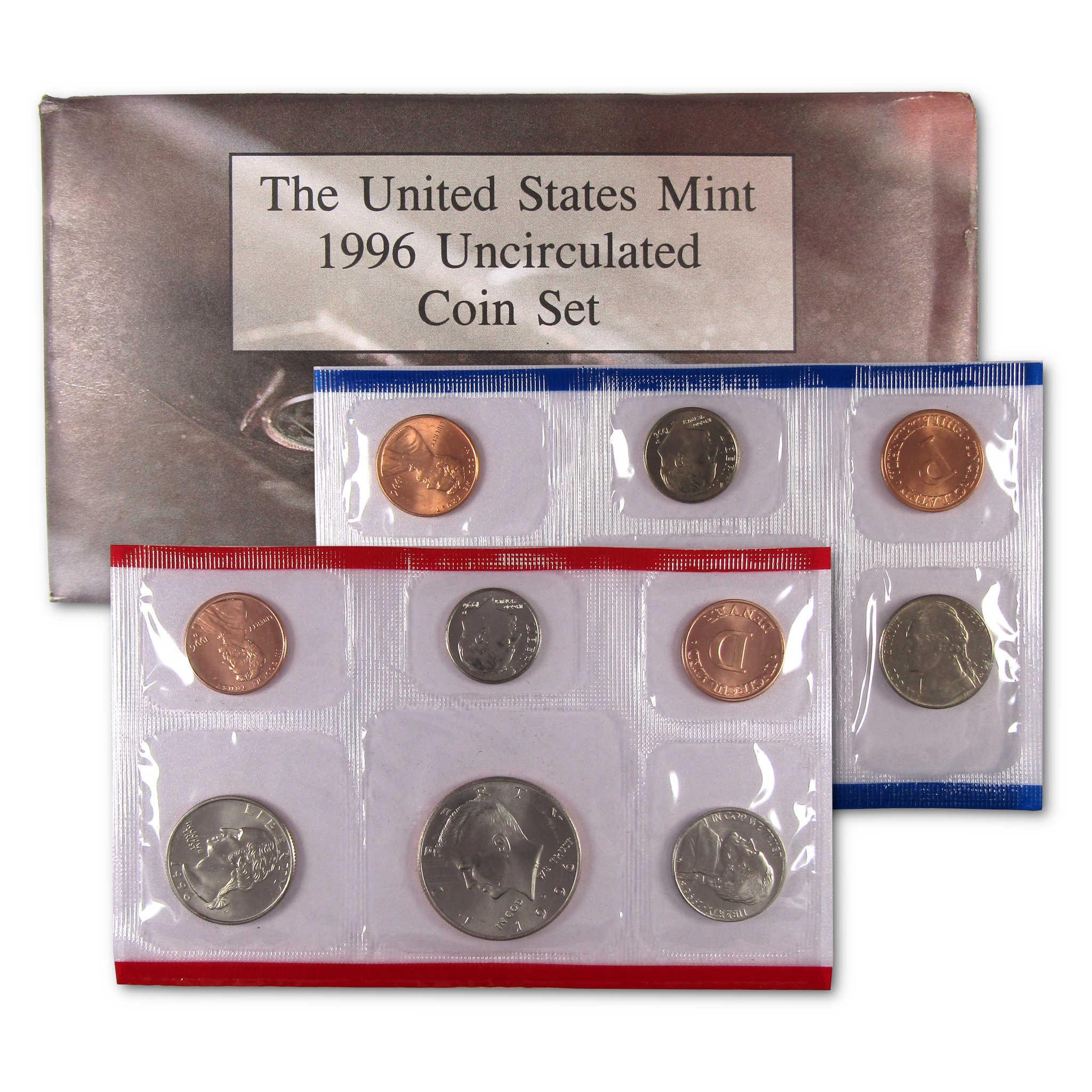 1996 uncirculated US Mint coin set in original packaging for collectors