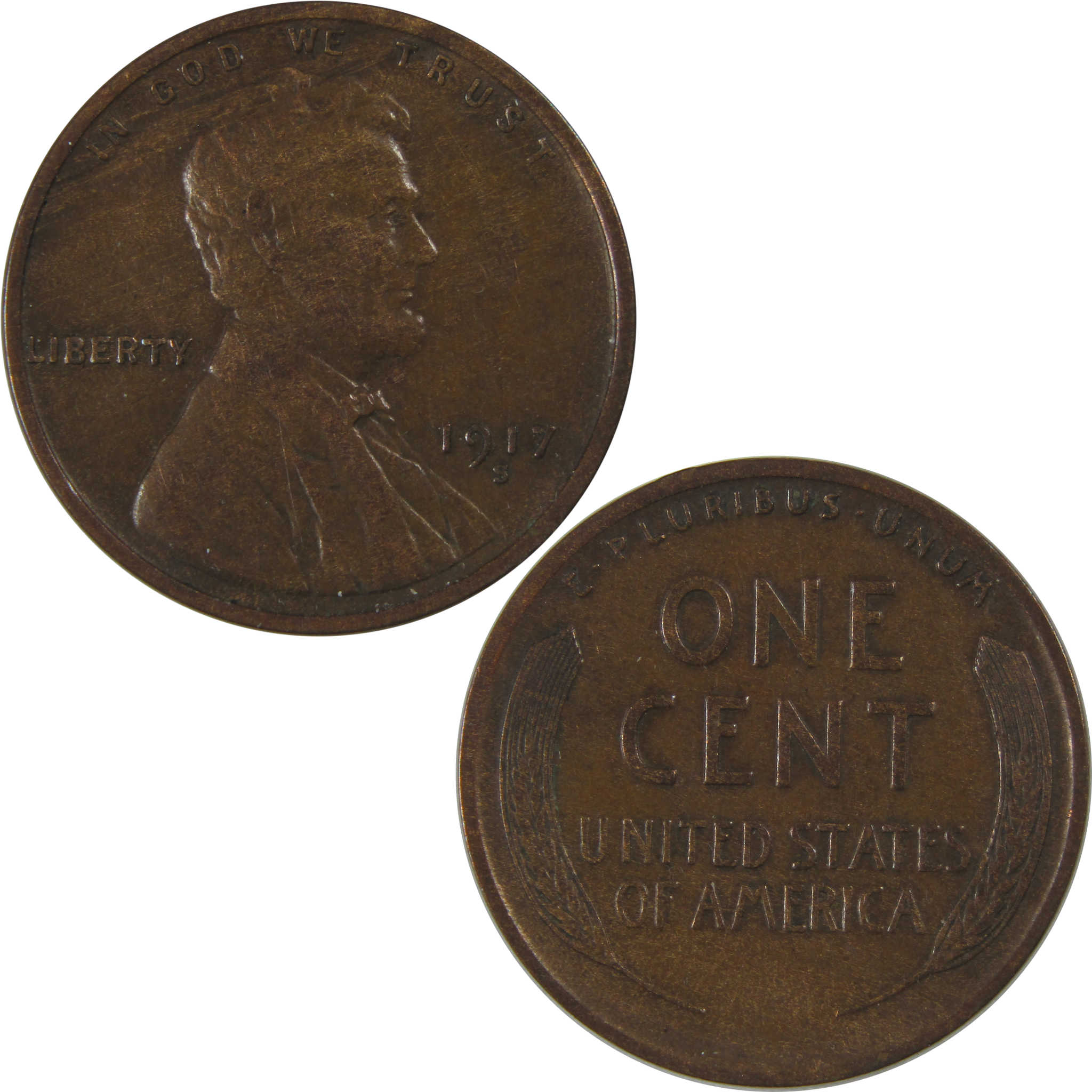 1917 S Lincoln Wheat Cent XF EF Extremely Fine Penny SKU:I23740