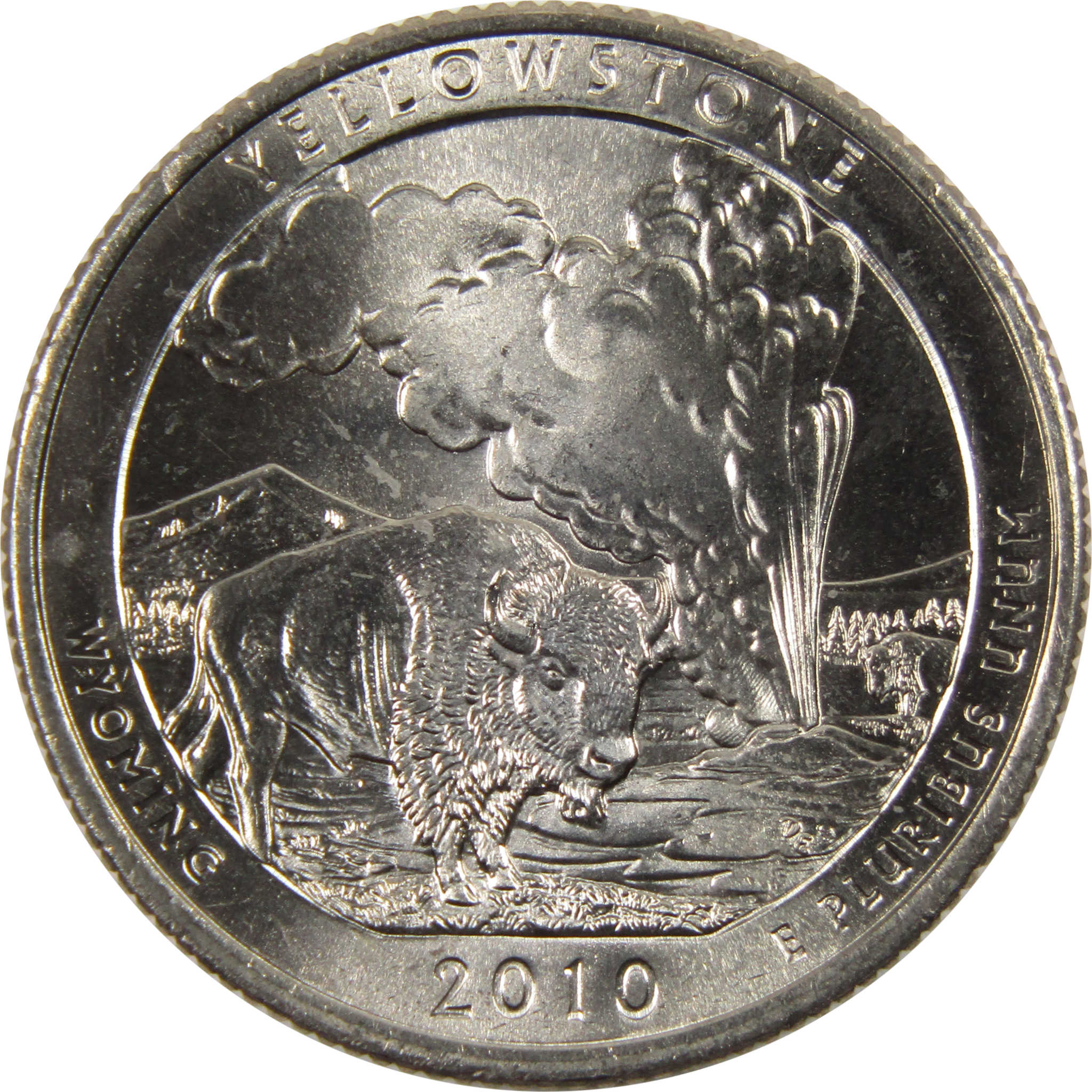 2010 P Yellowstone National Park Quarter BU Uncirculated Clad 25c Coin