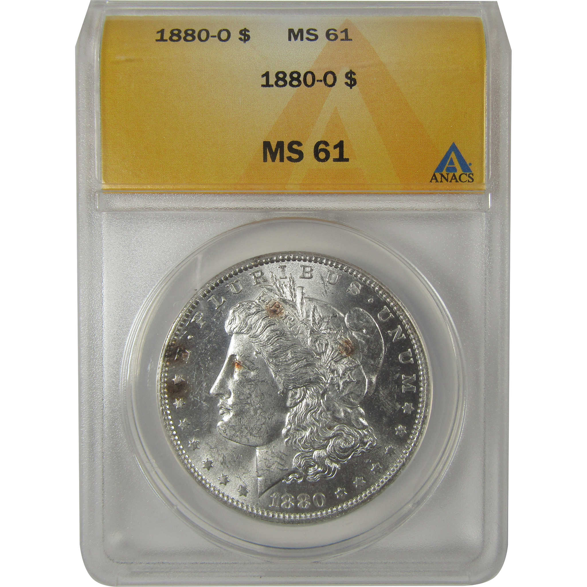 1880 O Morgan Dollar MS 61 ANACS Silver Uncirculated Toned SKU:I23154