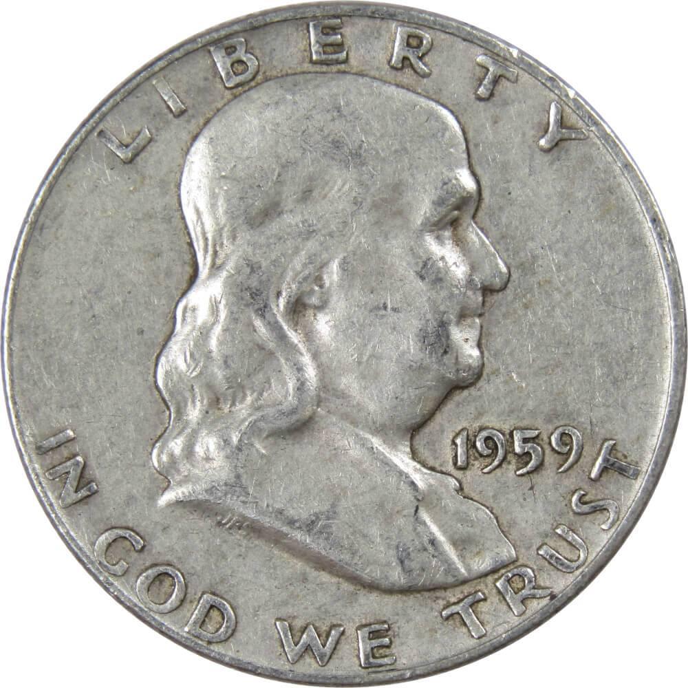 1959 Franklin Half Dollar VF Very Fine Silver 50c Coin
