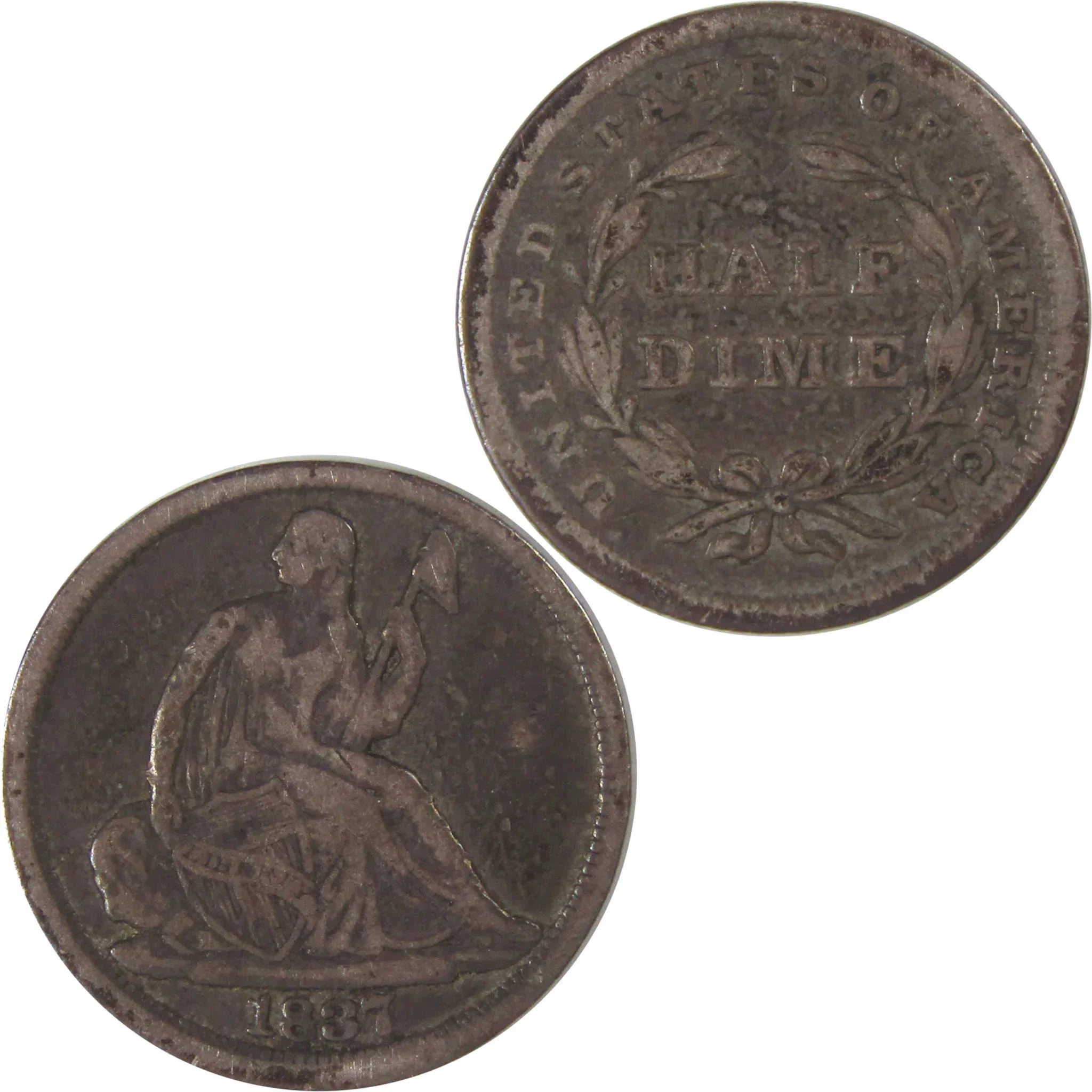 1837 Small Date Seated Liberty Half Dime VF Details Silver SKU:I17601
