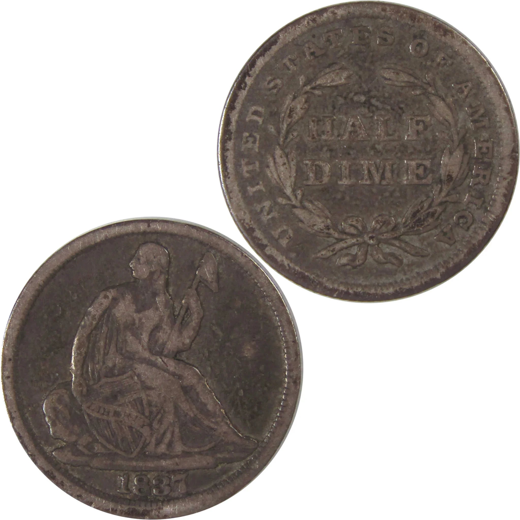 1837 Small Date Seated Liberty Half Dime VF Details Silver SKU:I17601