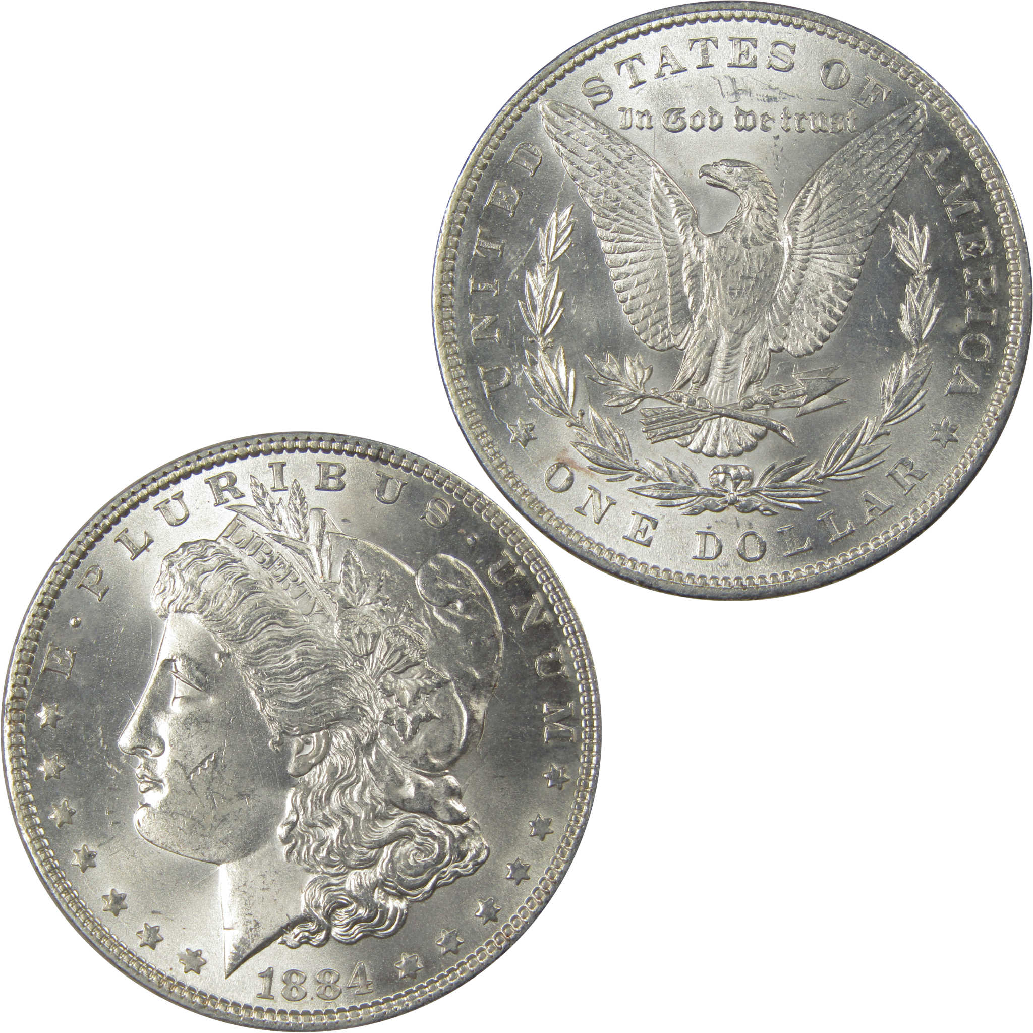 1884 Morgan Dollar Uncirculated Silver $1 Coin SKU:I21530 - Morgan coin - Morgan silver dollar - Morgan silver dollar for sale - Profile Coins & Collectibles