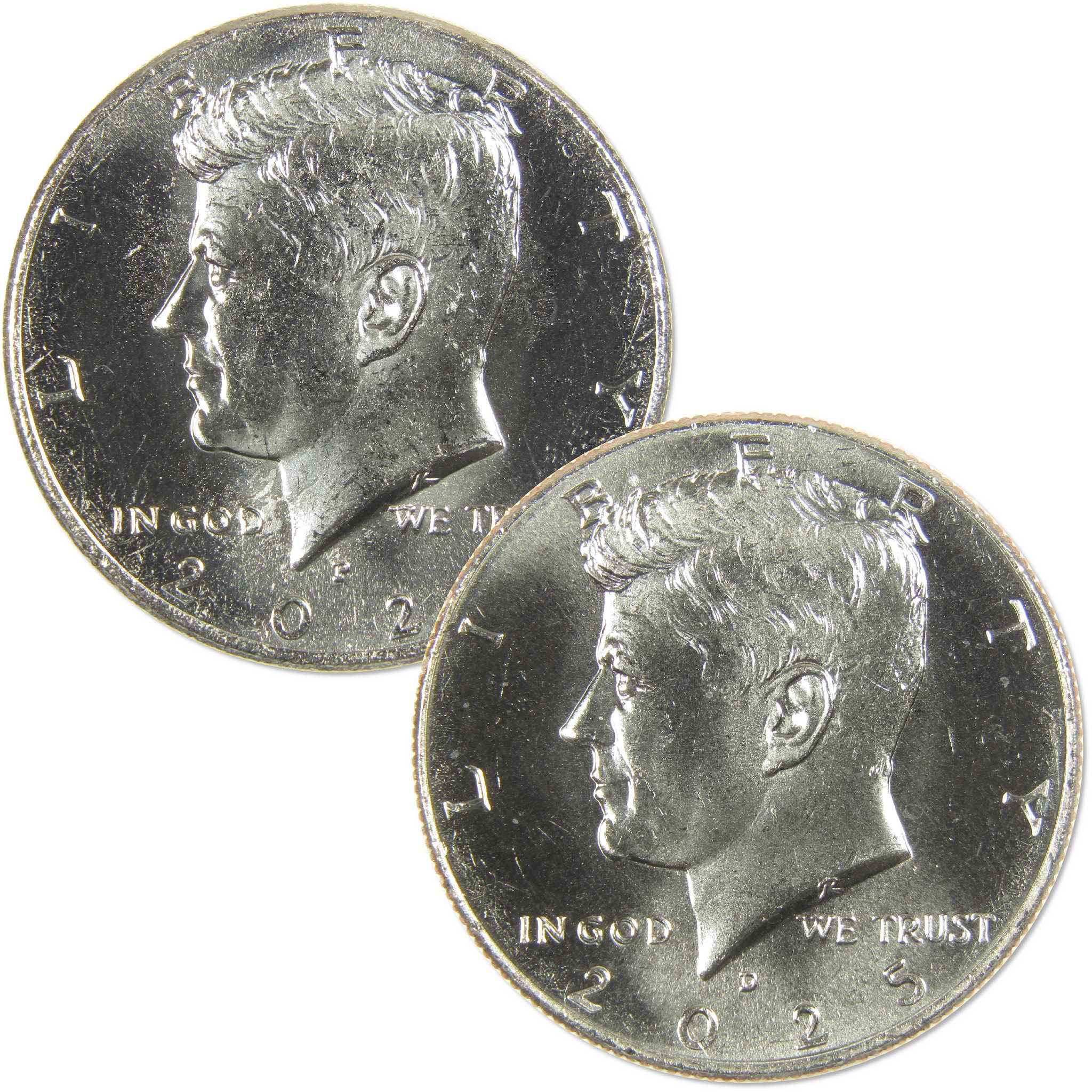 2025 P&D Kennedy Half Dollar 2 Coin Set Uncirculated Mint State Clad