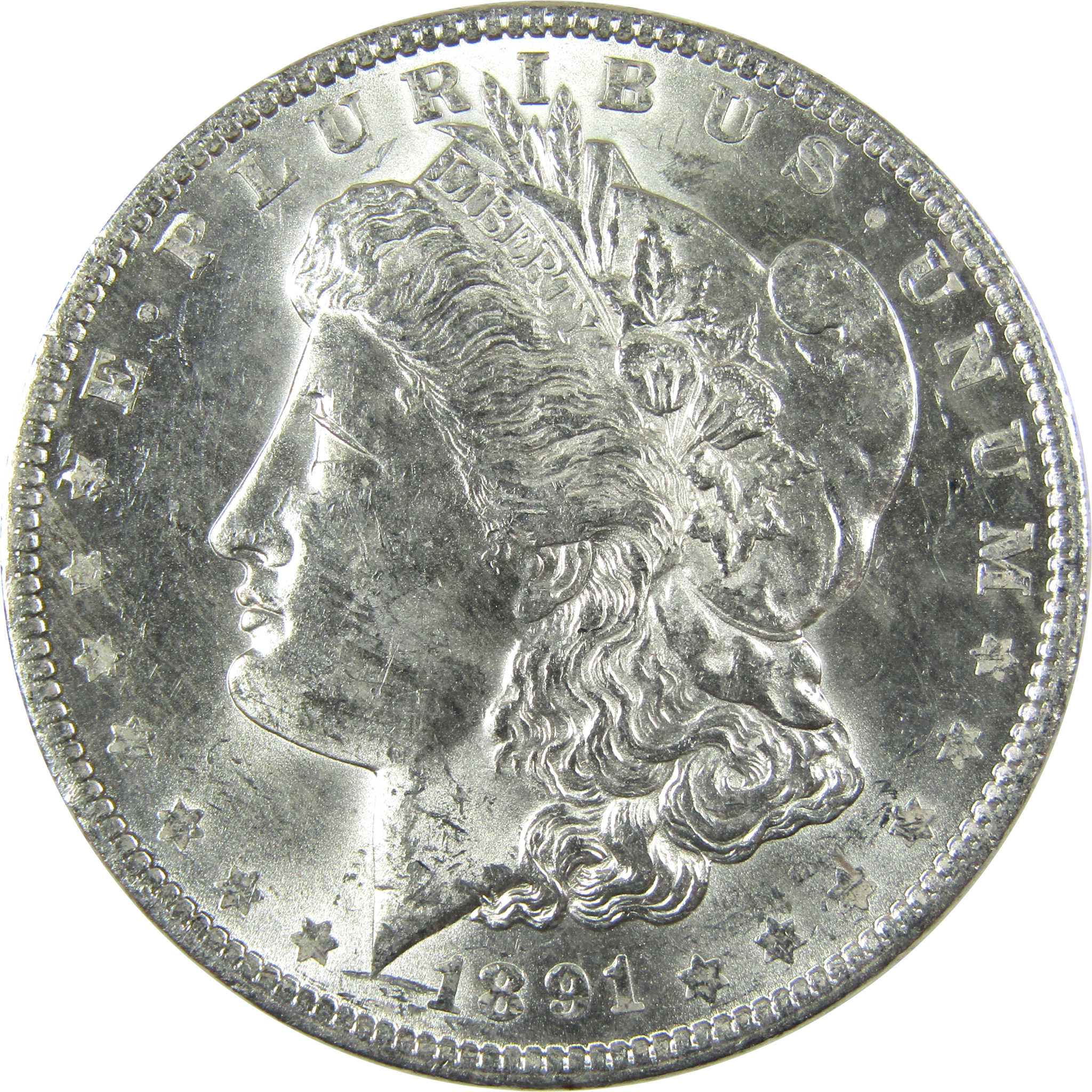 1891 Morgan Silver Dollar Uncirculated Mint State $1 Coin SKU:I27088