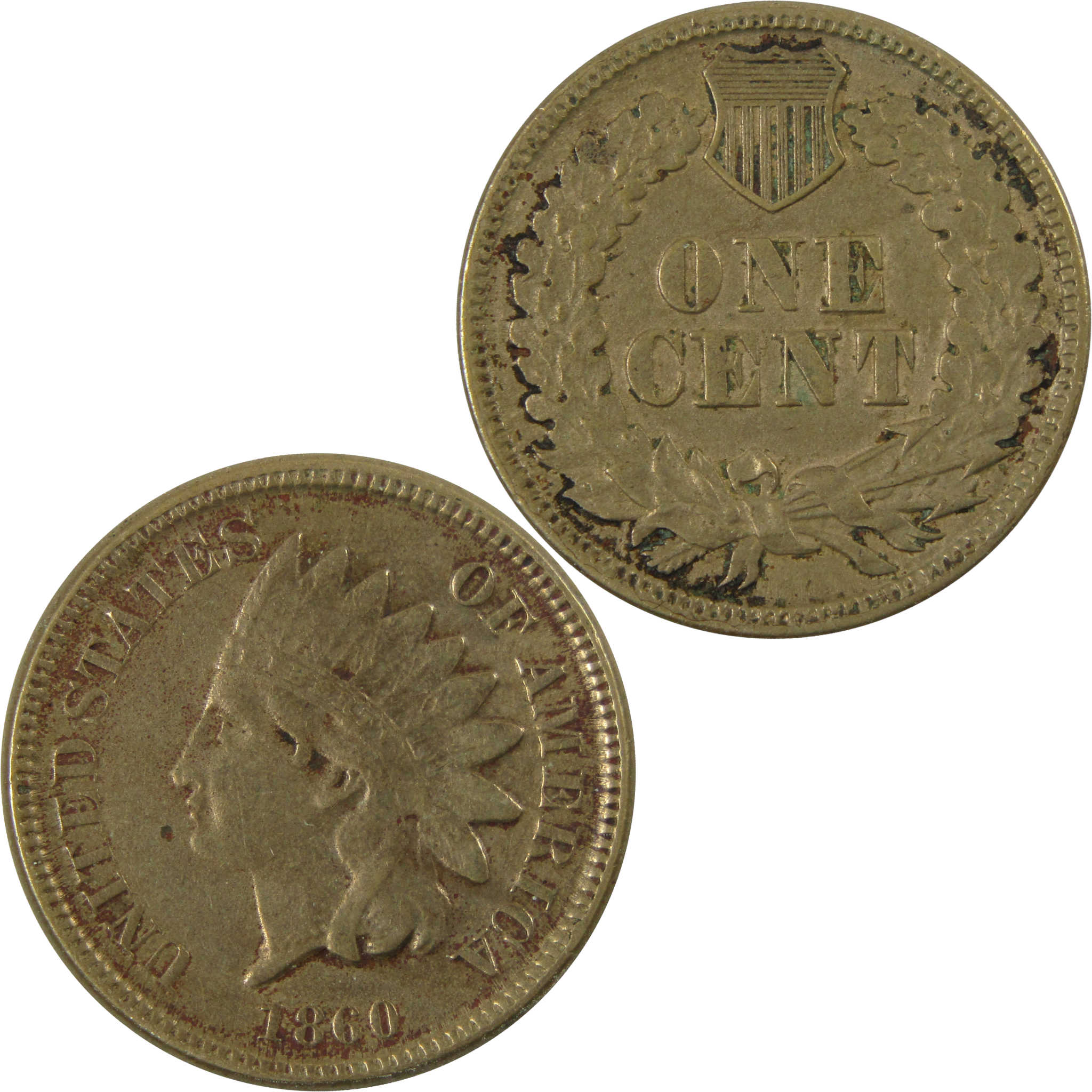 1860 Pointed Bust Indian Head Cent VF Very Fine Details SKU:I28341