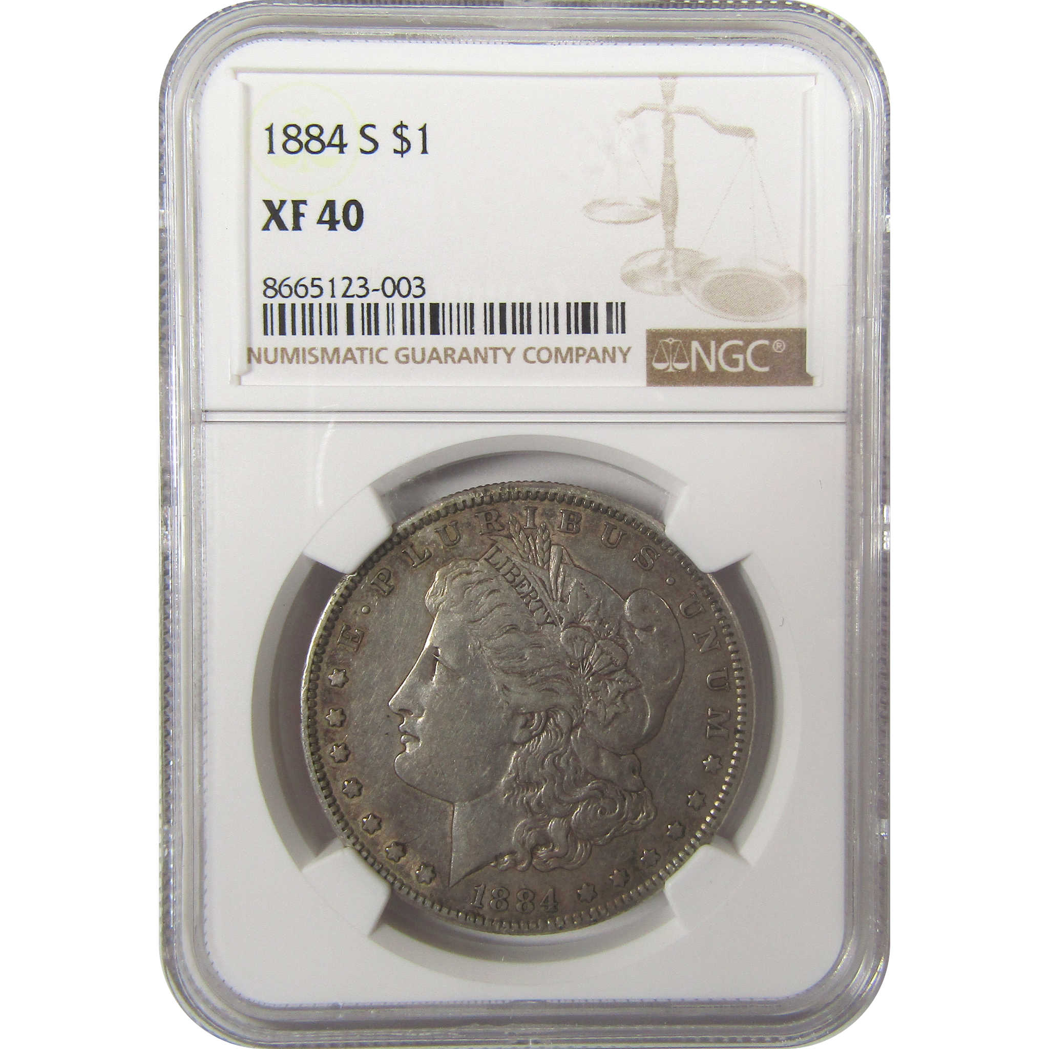 1884 S Morgan Silver Dollar XF 40 NGC $1 Coin Collectible SKU:I23395 - Morgan coin - Morgan silver dollar - Morgan silver dollar for sale - Profile Coins & Collectibles