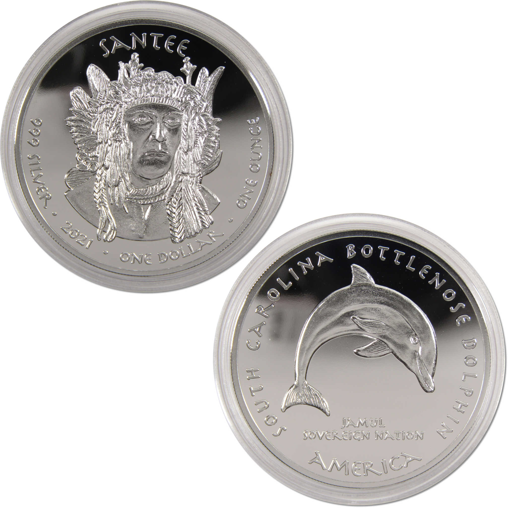 2021 Native American Jamul Santee Carolina Dolphin 1 oz .999 Silver