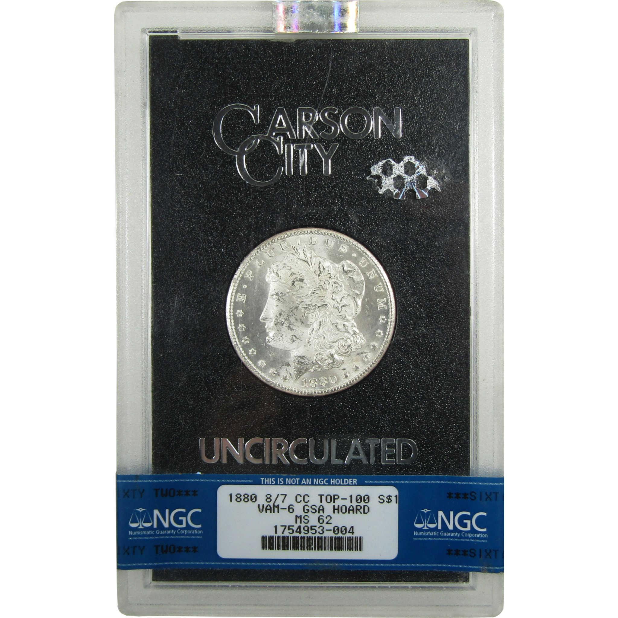 1880 CC GSA VAM-6 8/7 Top 100 Morgan Silver $1 MS 62 NGC OGP SKU:CP916 - Morgan coin - Morgan silver dollar - Morgan silver dollar for sale - Profile Coins & Collectibles