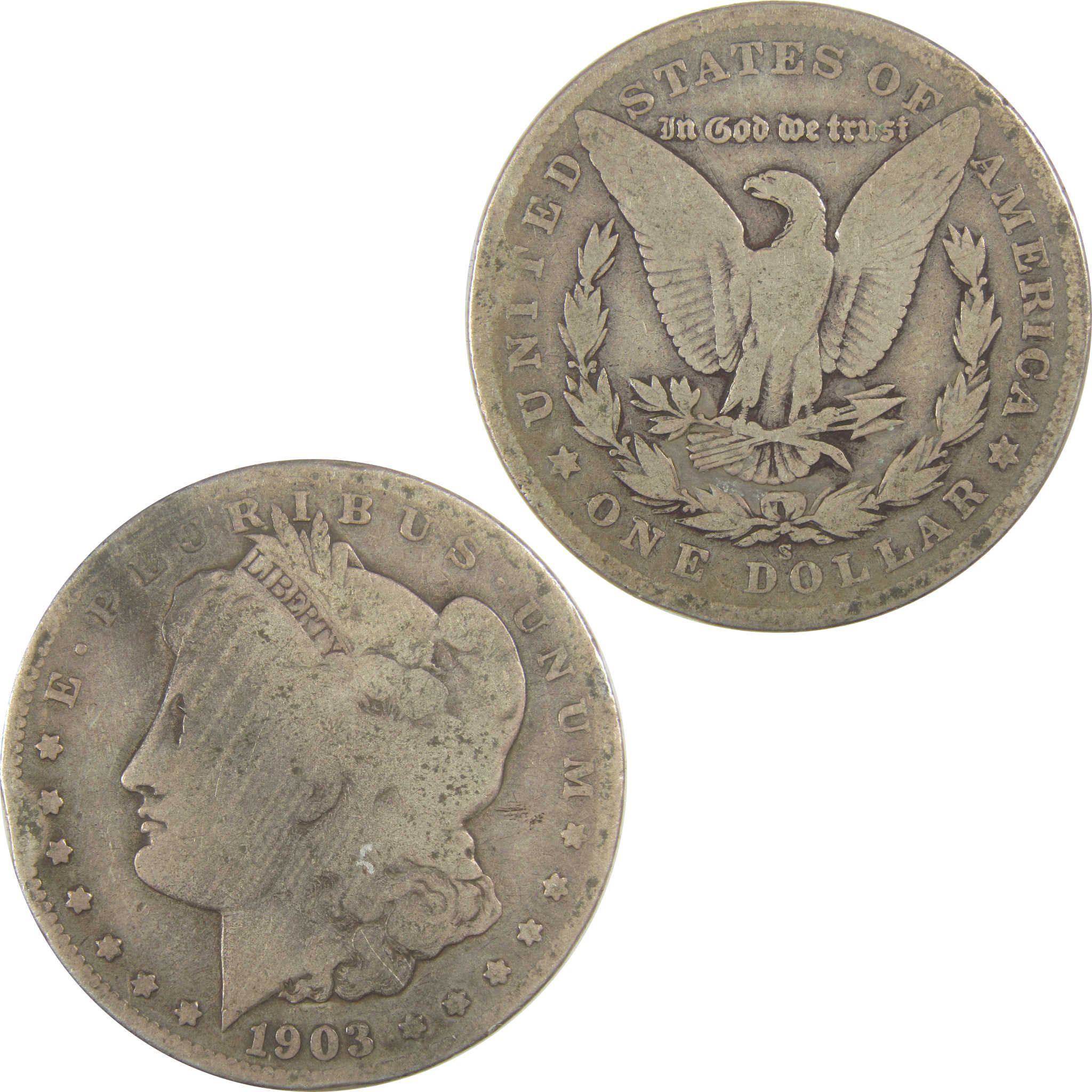 1903 S Morgan Dollar AG About Good Details Silver $1 Coin SKU:I19688 - Morgan coin - Morgan silver dollar - Morgan silver dollar for sale - Profile Coins & Collectibles