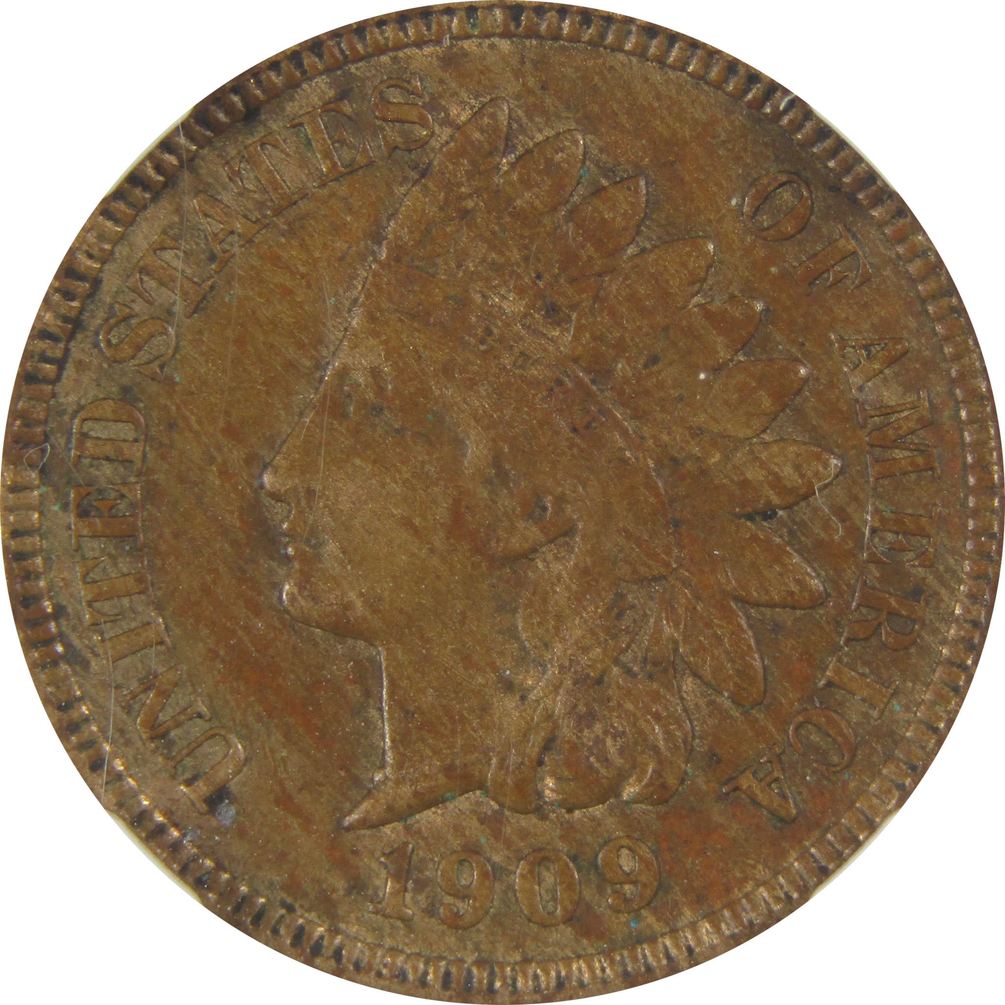 1909 S Indian Head Cent AU 58 BN NGC Penny 1c Coin SKU:I23412