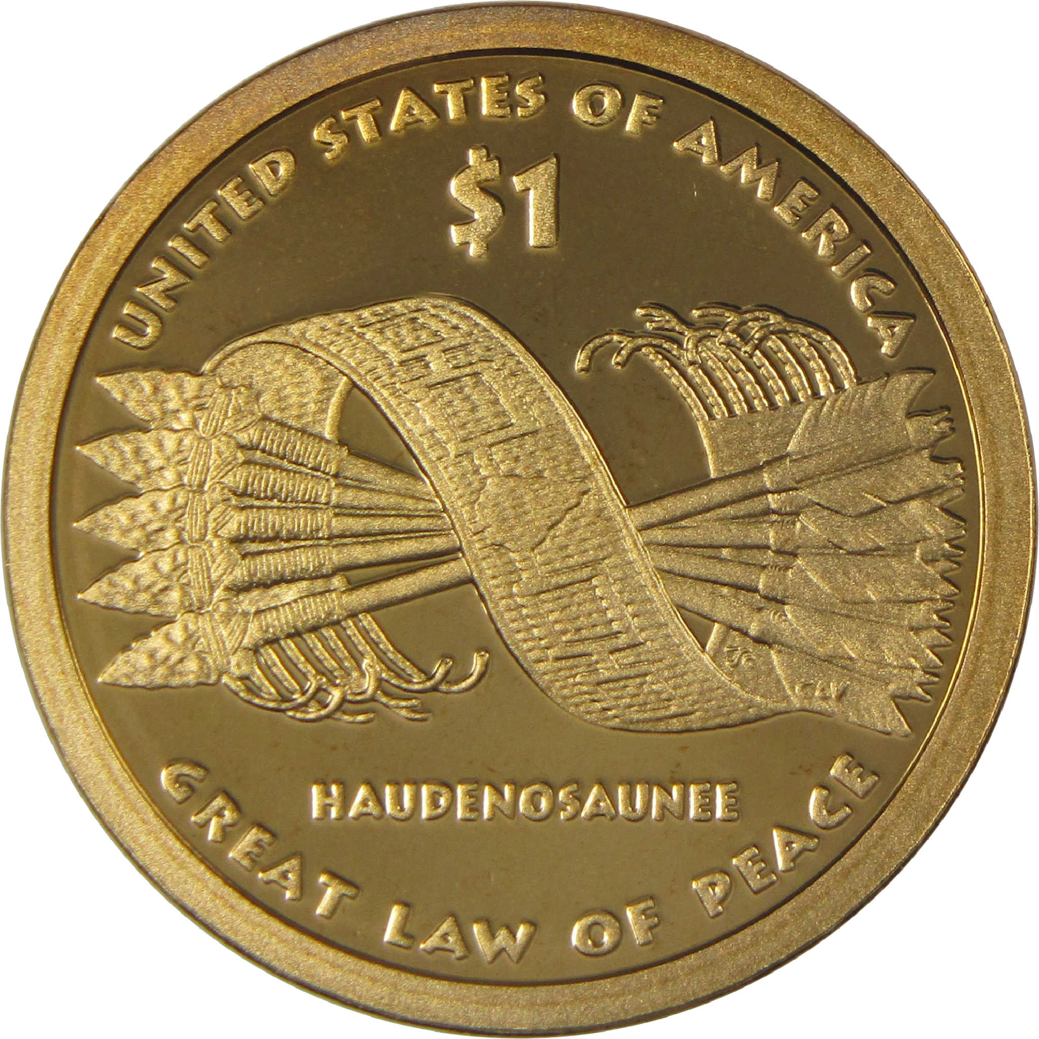 2010 S Great Law of Peace Native American Dollar Choice Proof $1 Coin