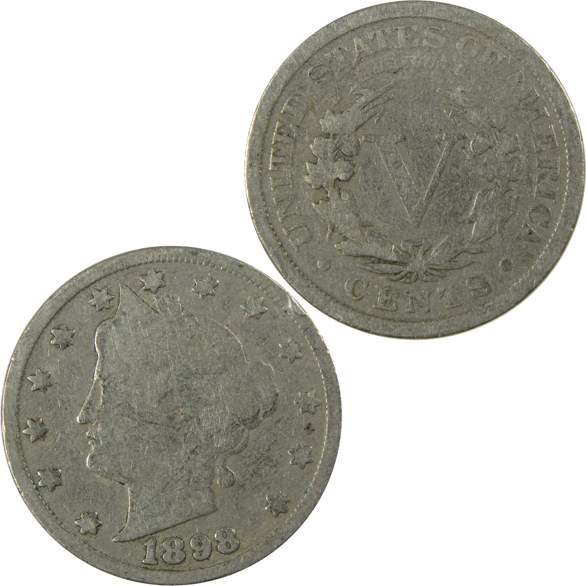 1898 Liberty Head V Nickel G Good 5c Coin Collectible SKU:I26918