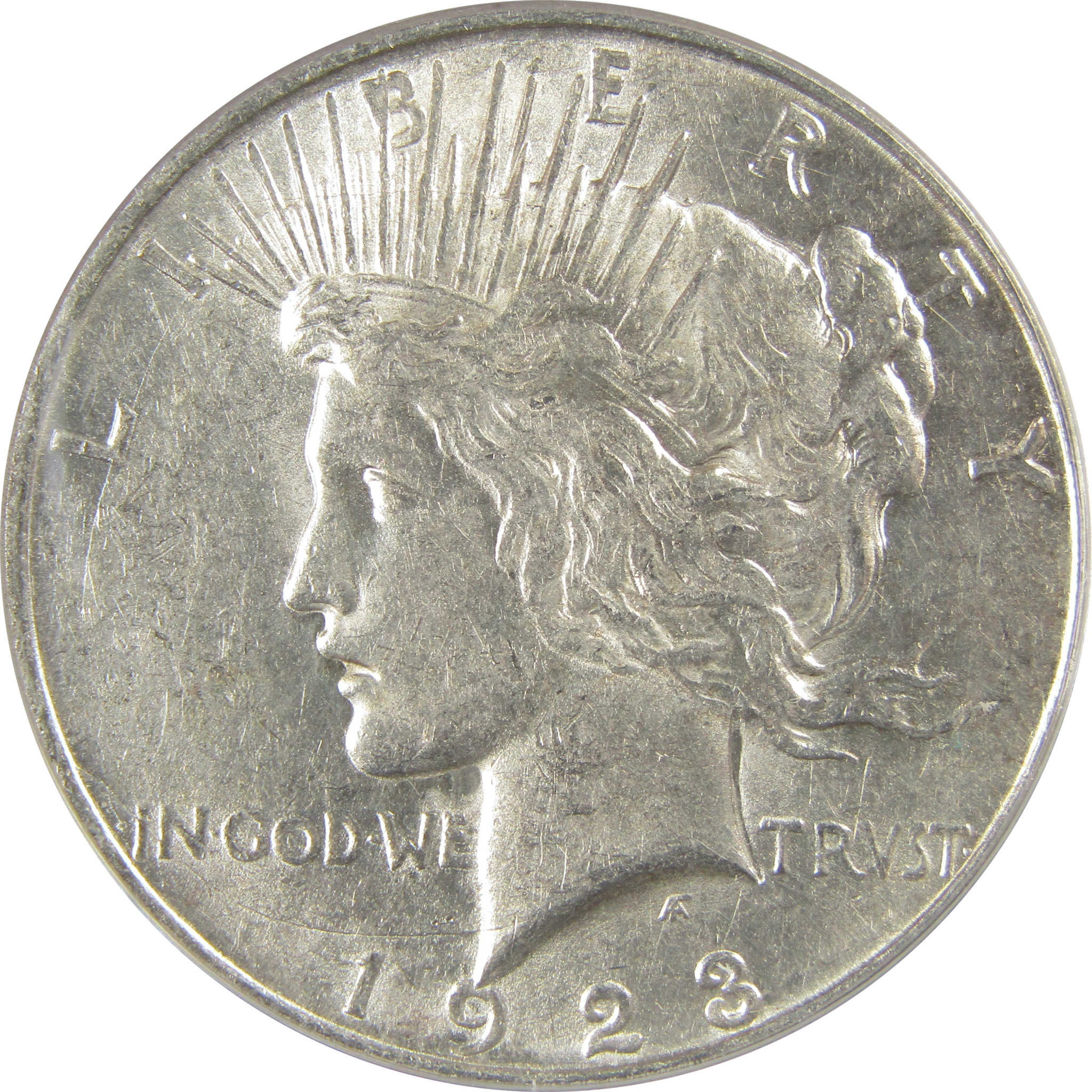 1923 D Peace Dollar AU 55 Details ANACS Silver $1 Coin SKU:I20352