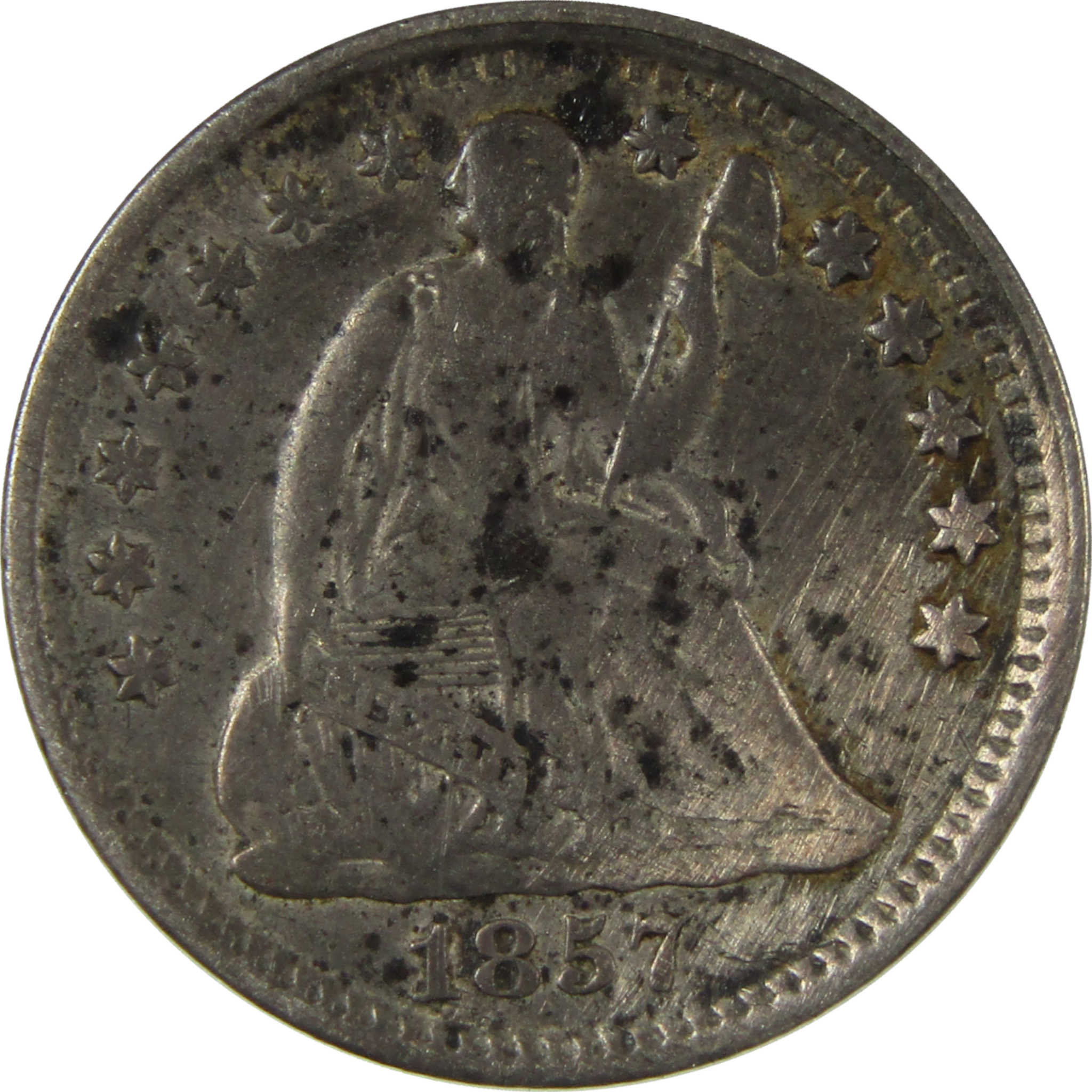 1857 Seated Liberty Silver Half Dime VF Very Fine Details SKU:I28496