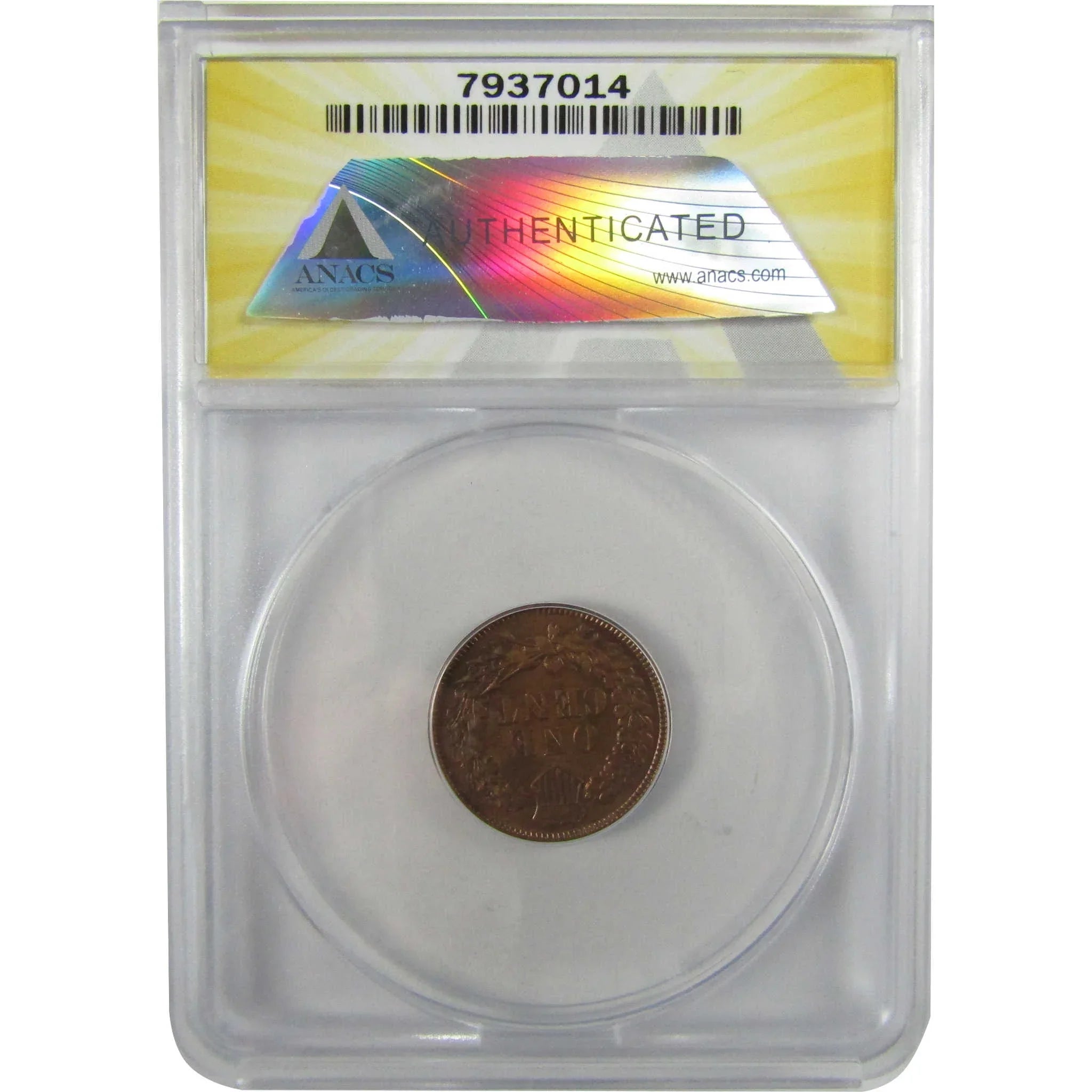 1876 Indian Head Cent AU 58 Details ANACS Penny 1c Coin SKU:I28057