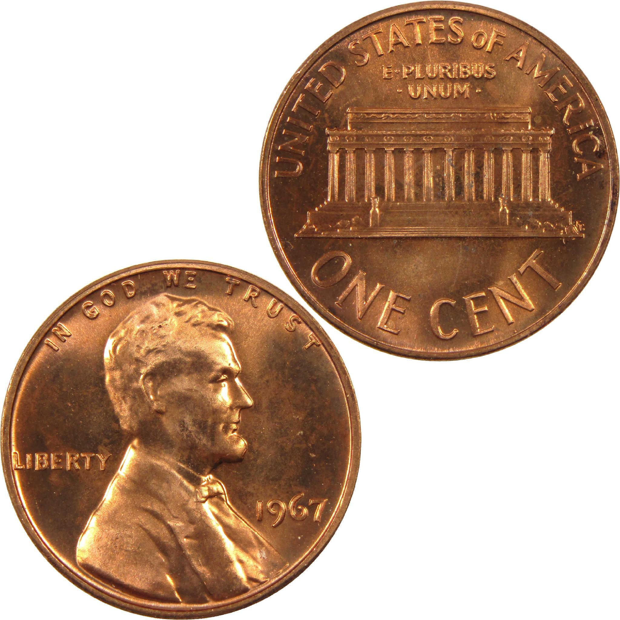 1967 SMS Lincoln Memorial Cent Uncirculated Penny 1c Coin