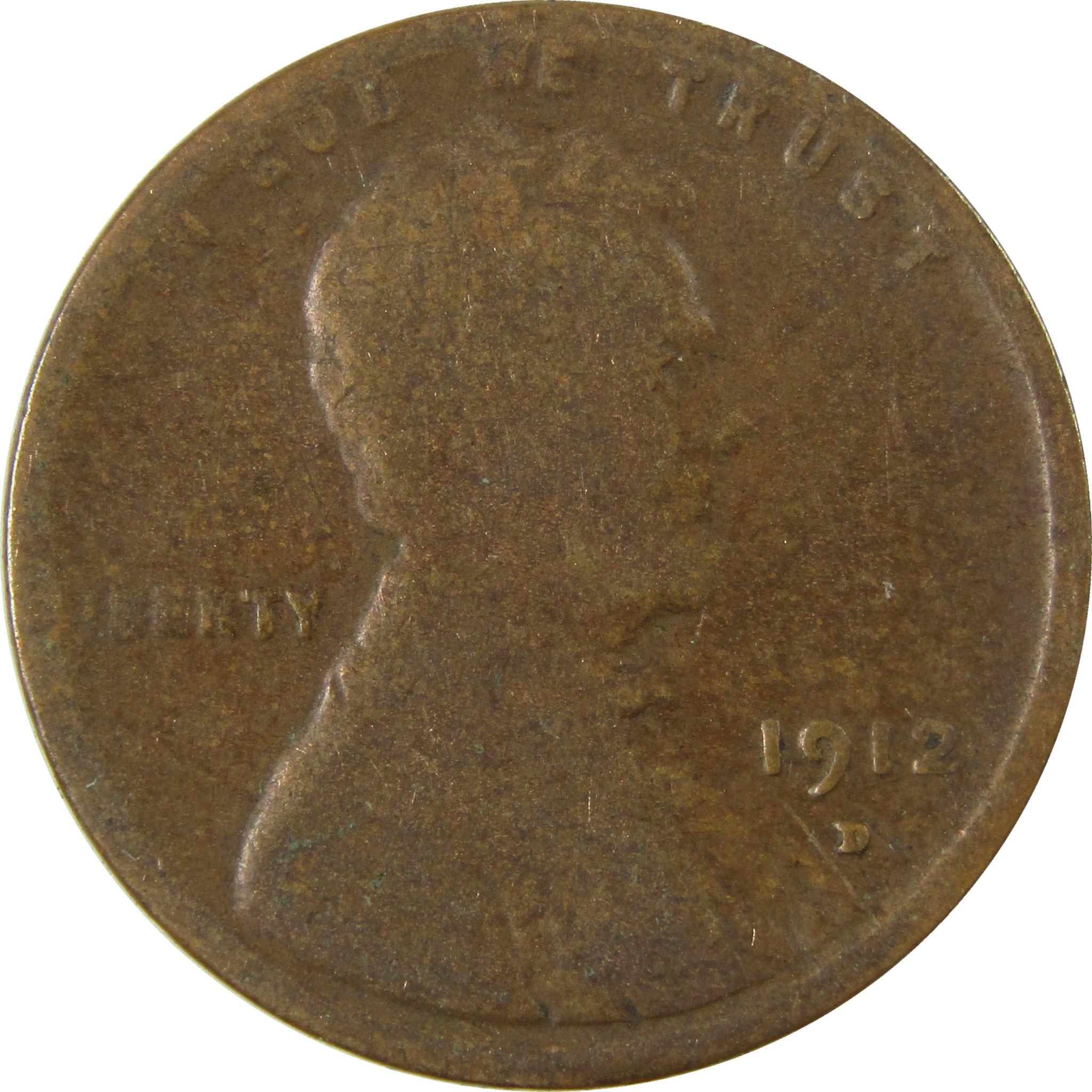 1912 D Lincoln Wheat Cent G Good Penny 1c Coin Collectible SKU:I27166