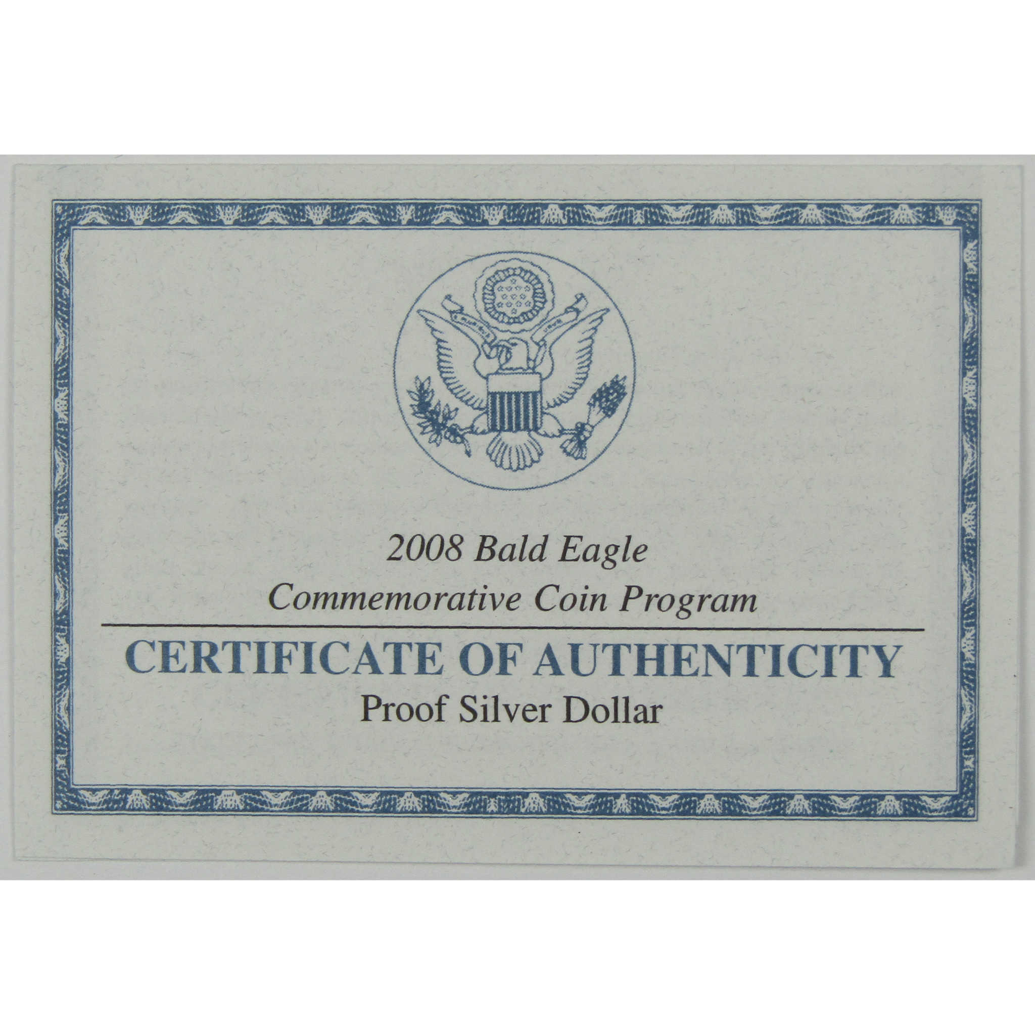 2008 P Bald Eagle Recovery Commemorative Silver Dollar Proof OGP COA