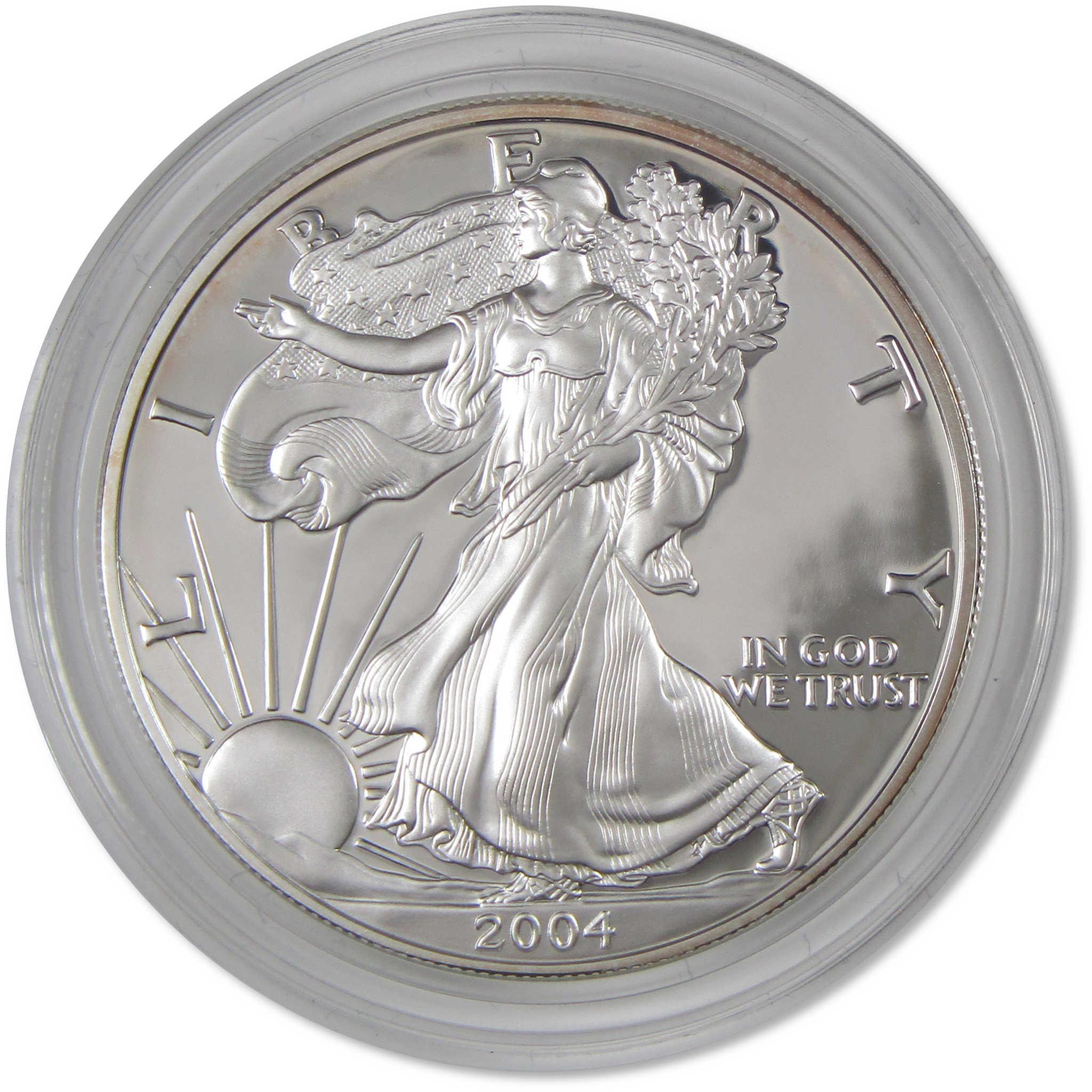 2004 W American Silver Eagle Choice Proof Bullion $1 Coin OGP COA