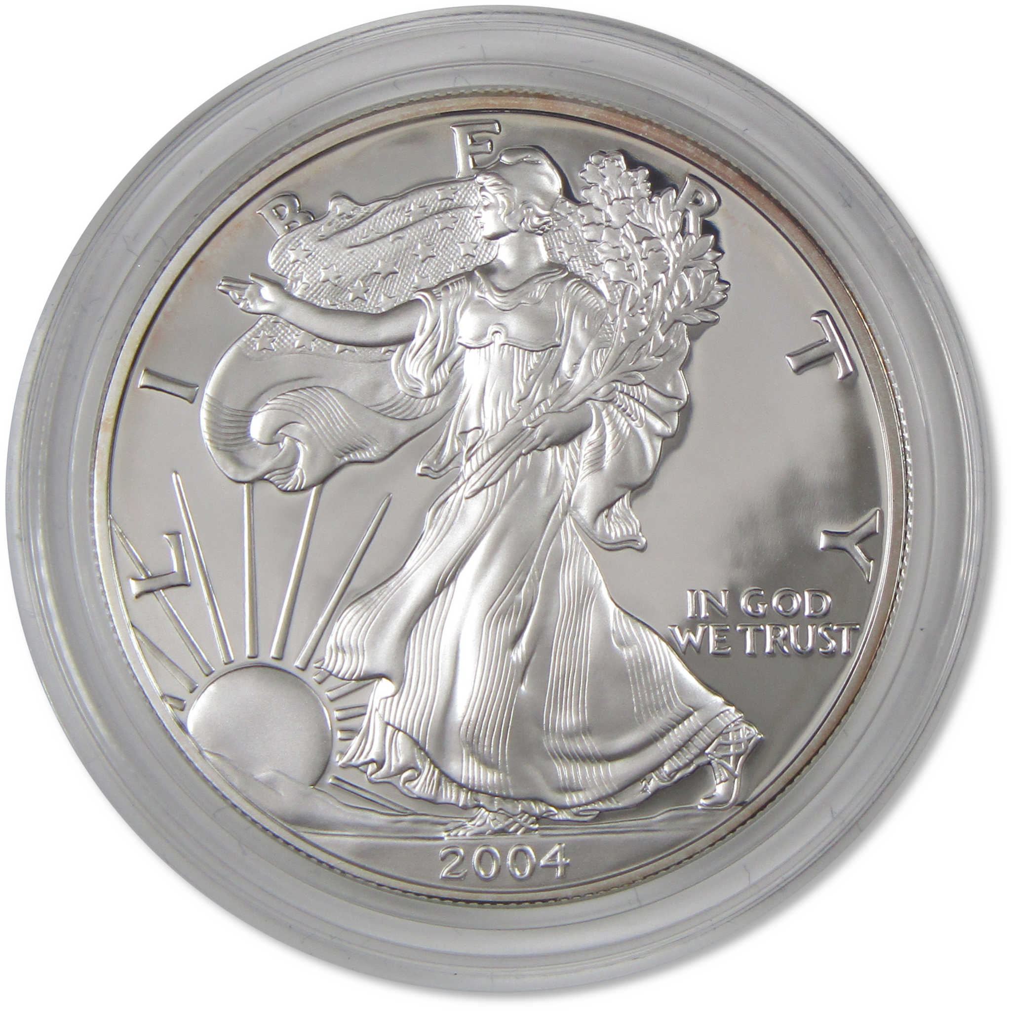 2004 W American Silver Eagle Choice Proof Bullion $1 Coin OGP COA