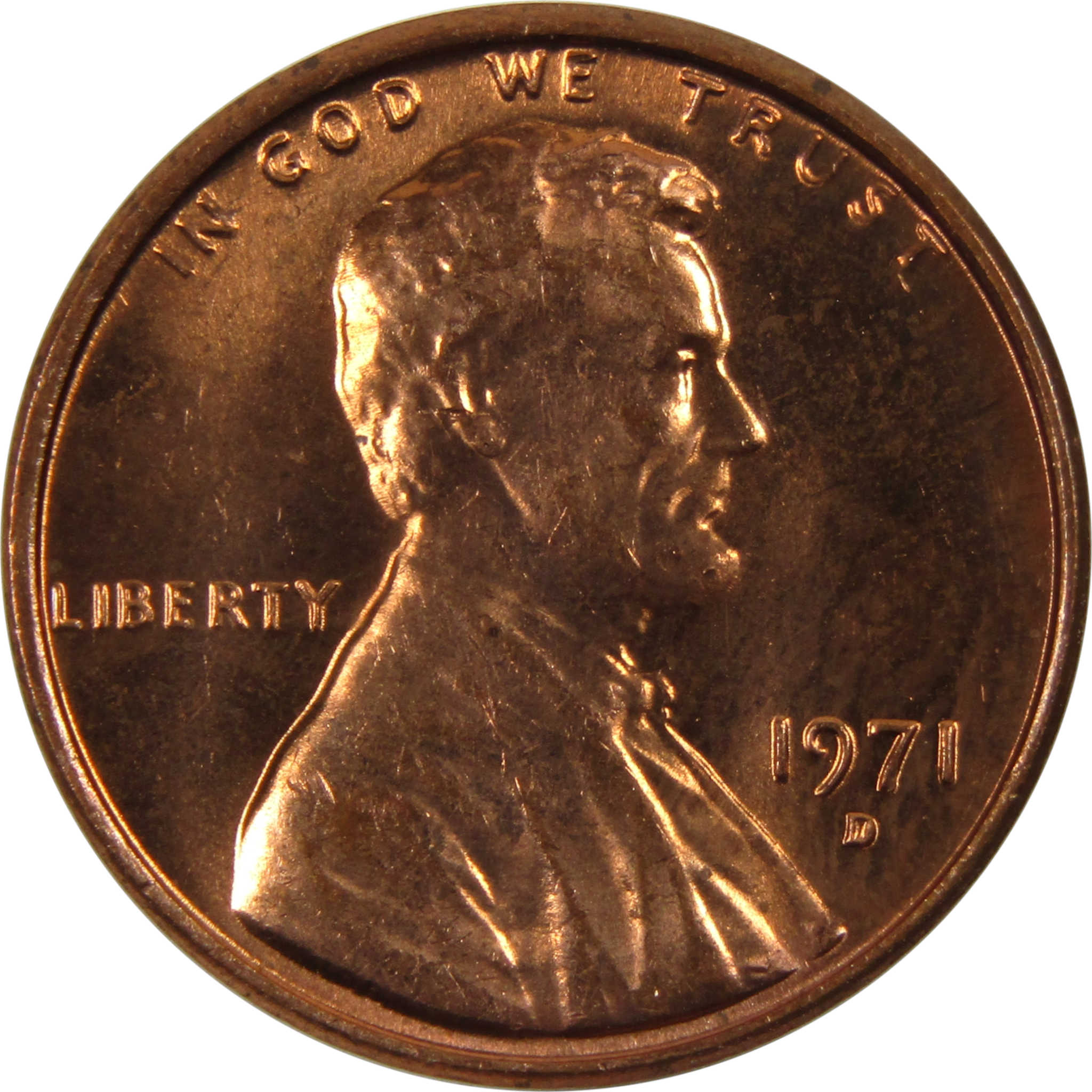 1971 D Lincoln Memorial Cent BU Uncirculated Penny 1c Coin